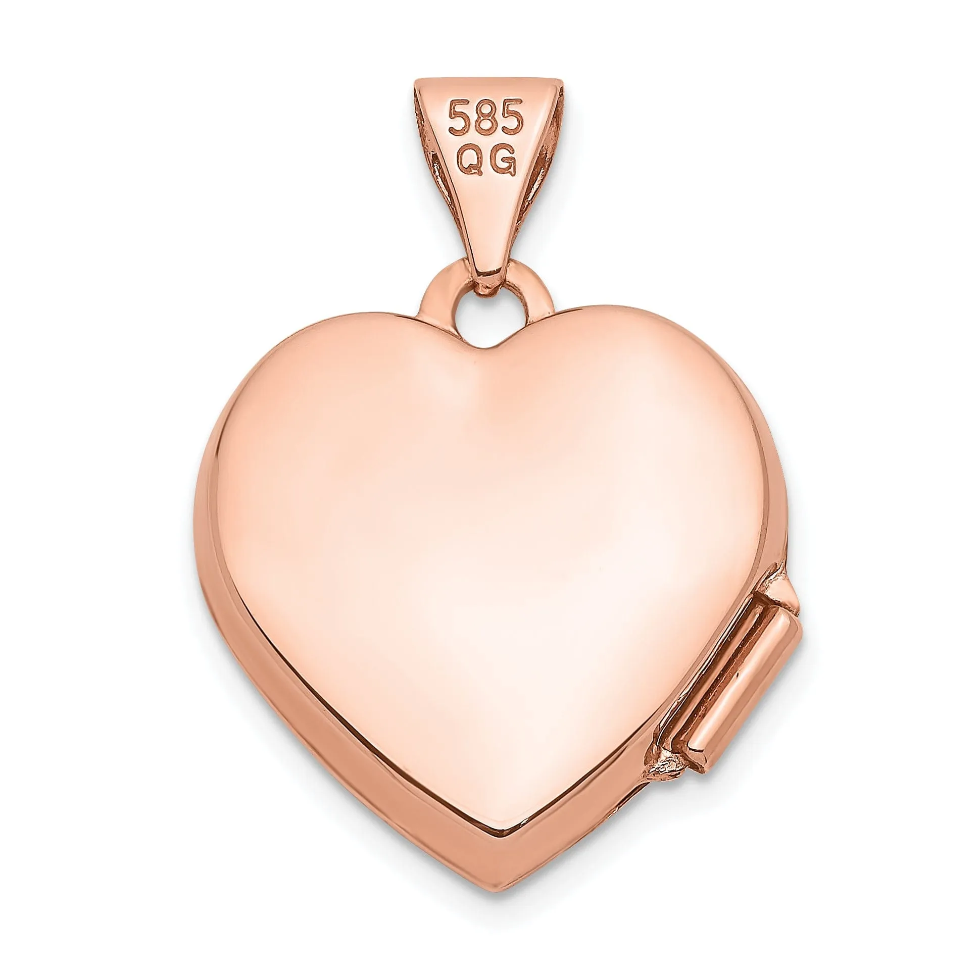 14k Rose Gold Heart Locket Pendant