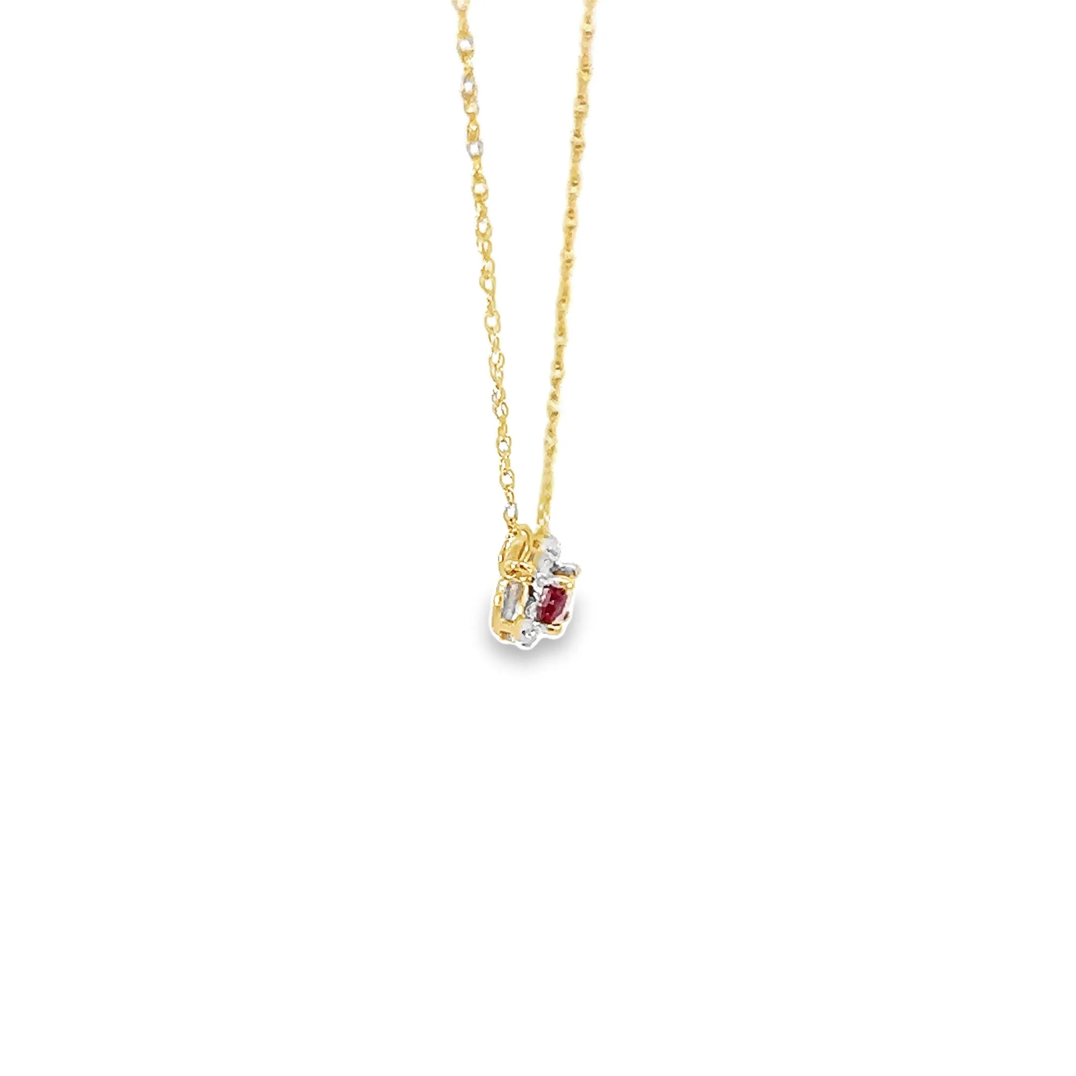 14kt Yellow Gold Natural Ruby and Diamond Pendant