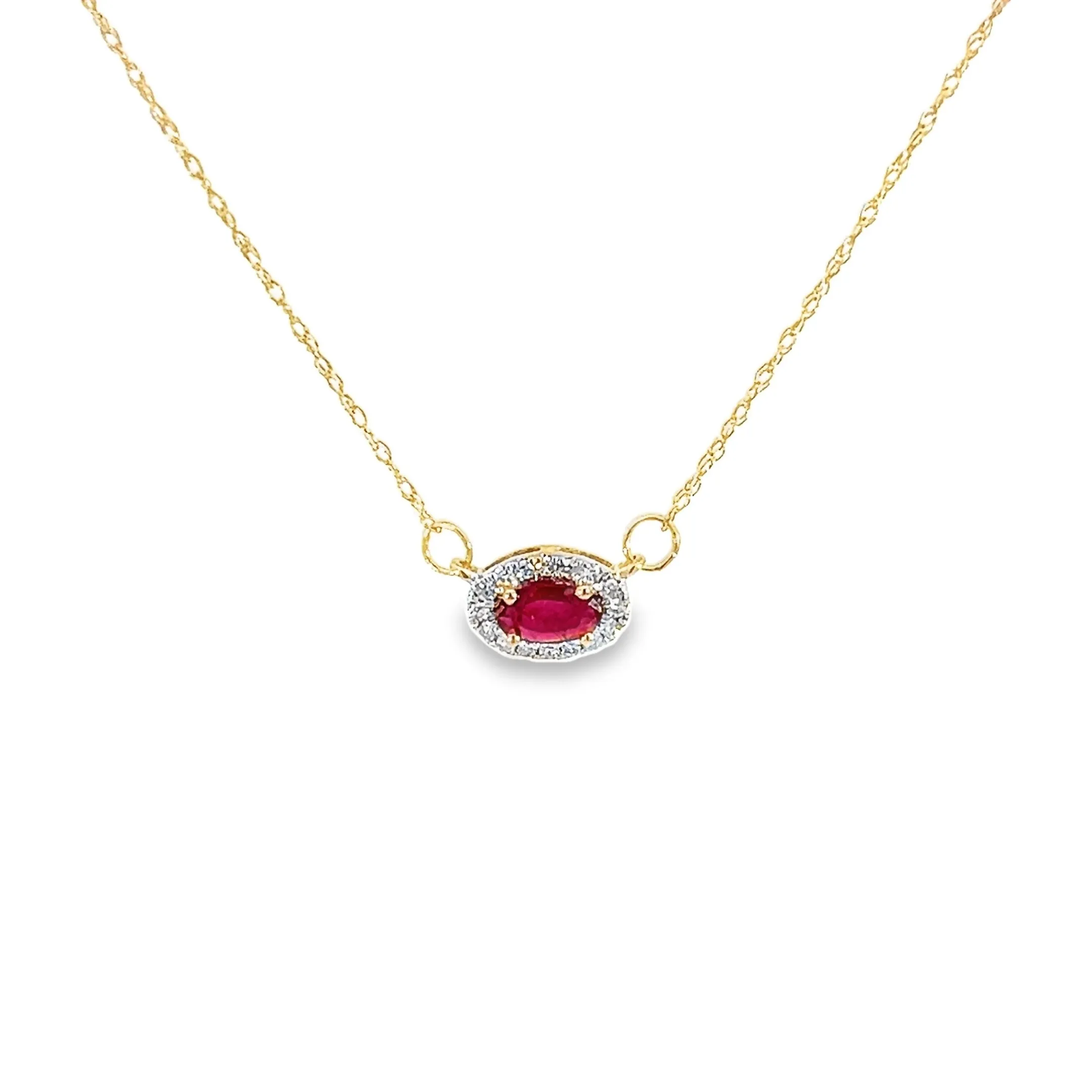14kt Yellow Gold Natural Ruby and Diamond Pendant
