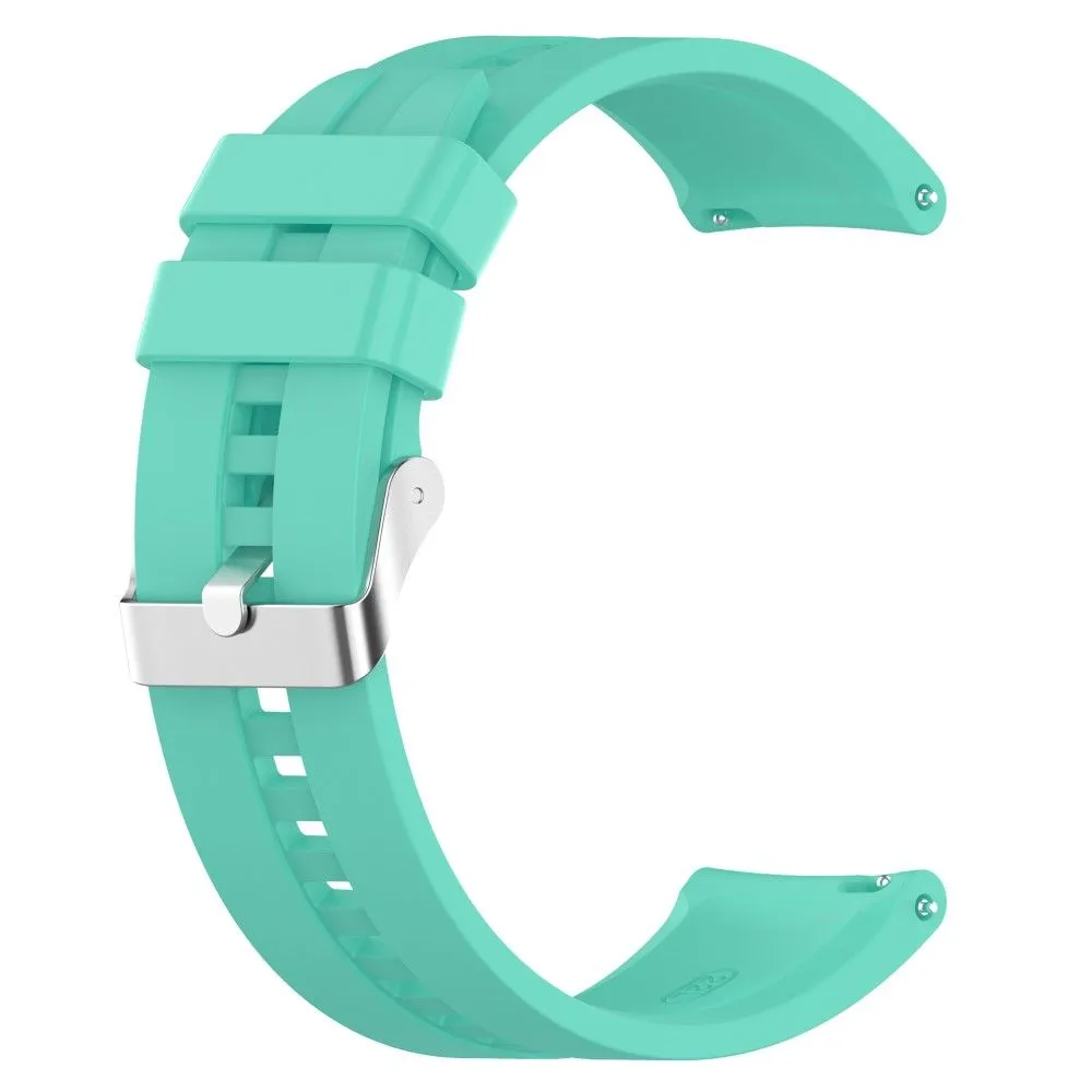 20mm Universal adjustable silicone watch strap - Silver Steel Buckle / Aurora Blue
