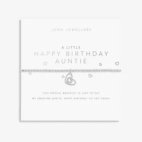 A Little Happy Birthday Auntie Silver Plated Bracelet 7408
