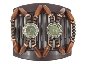 African Butterfly Thick Hair Comb - Gemstone Brown 71