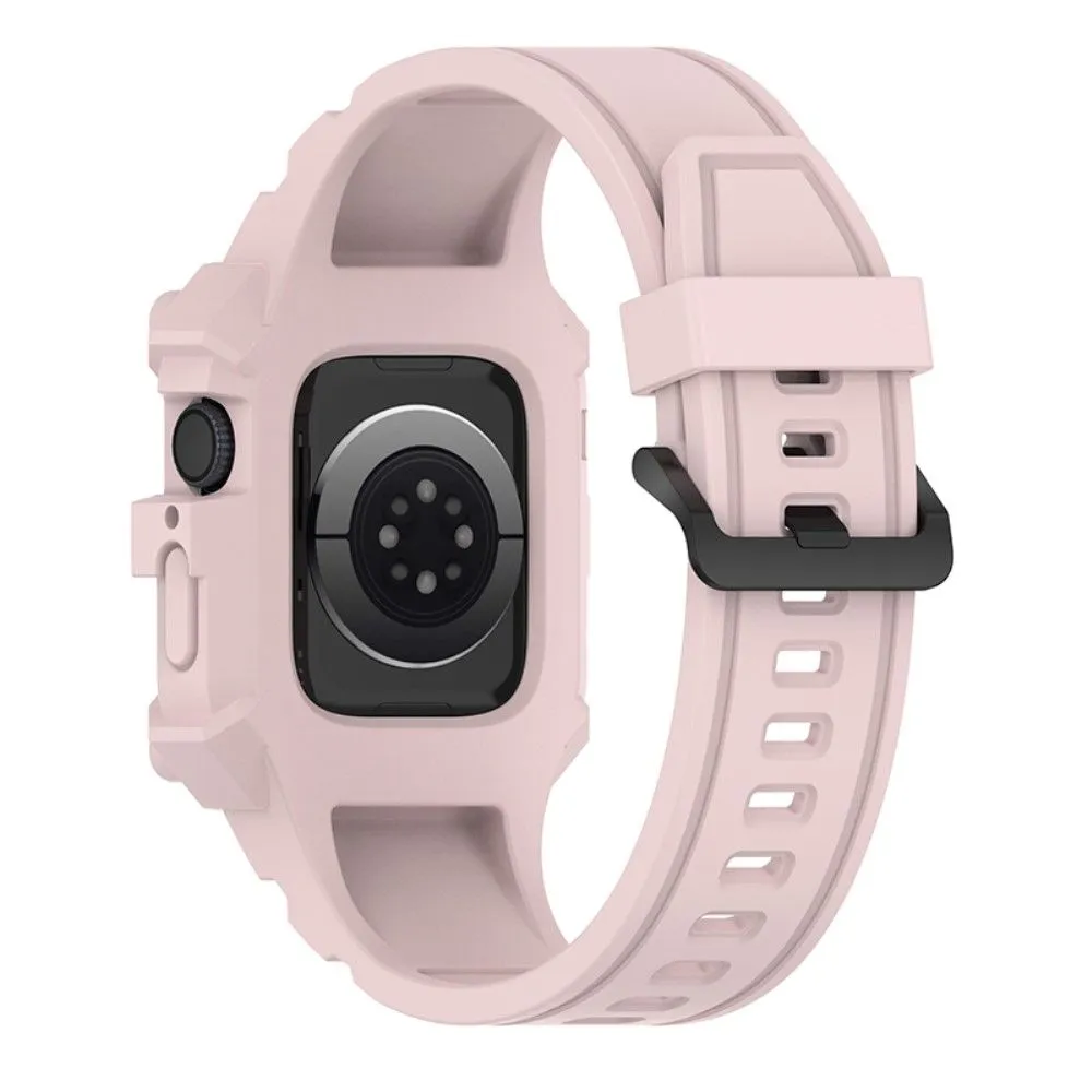 Apple Watch (41mm) cool silicone watch strap with cover - Pink