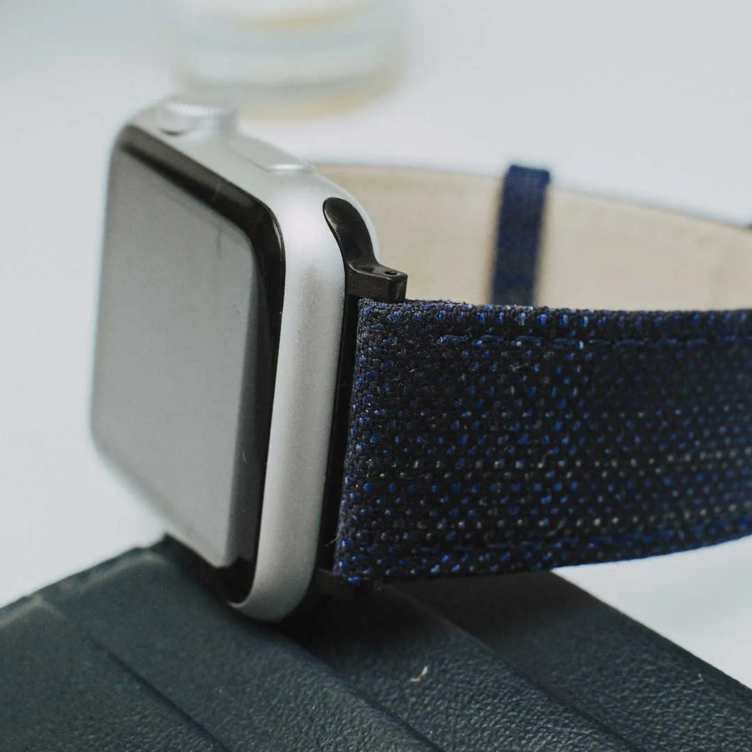 Apple Watch BLUE weave effect w GREEN/LIGHT BLUE WINDOWPANE