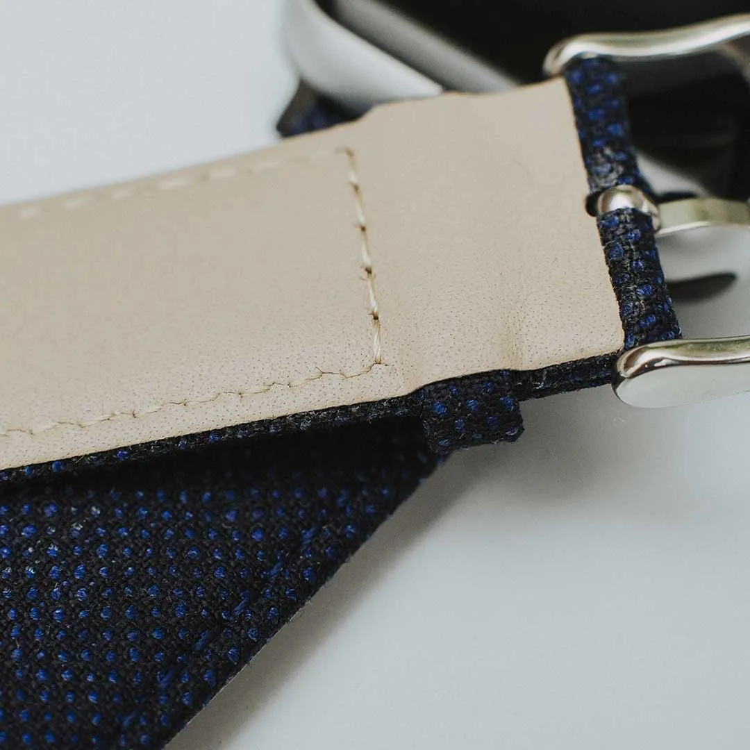 Apple Watch BLUE weave effect w GREEN/LIGHT BLUE WINDOWPANE