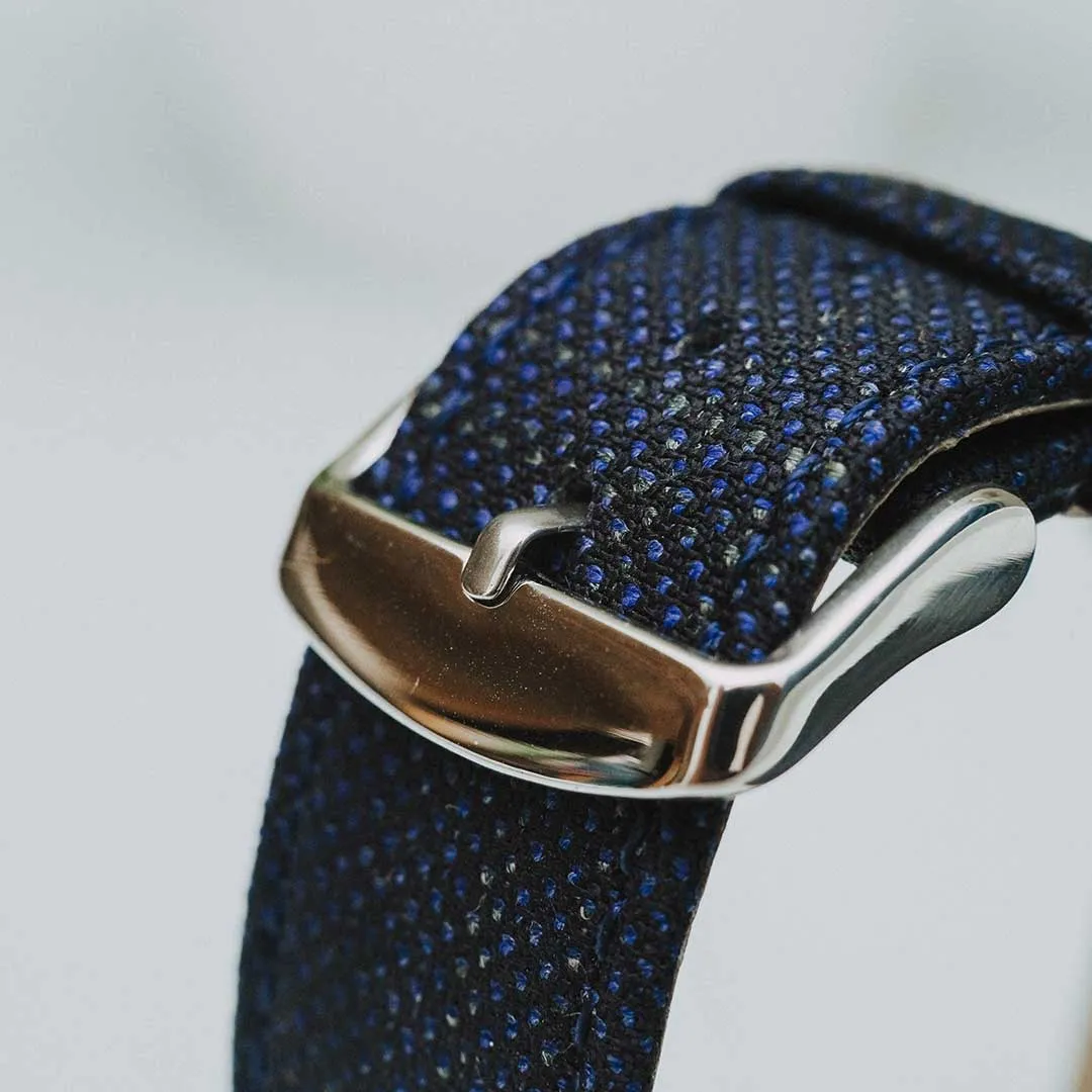 Apple Watch BLUE weave effect w GREEN/LIGHT BLUE WINDOWPANE