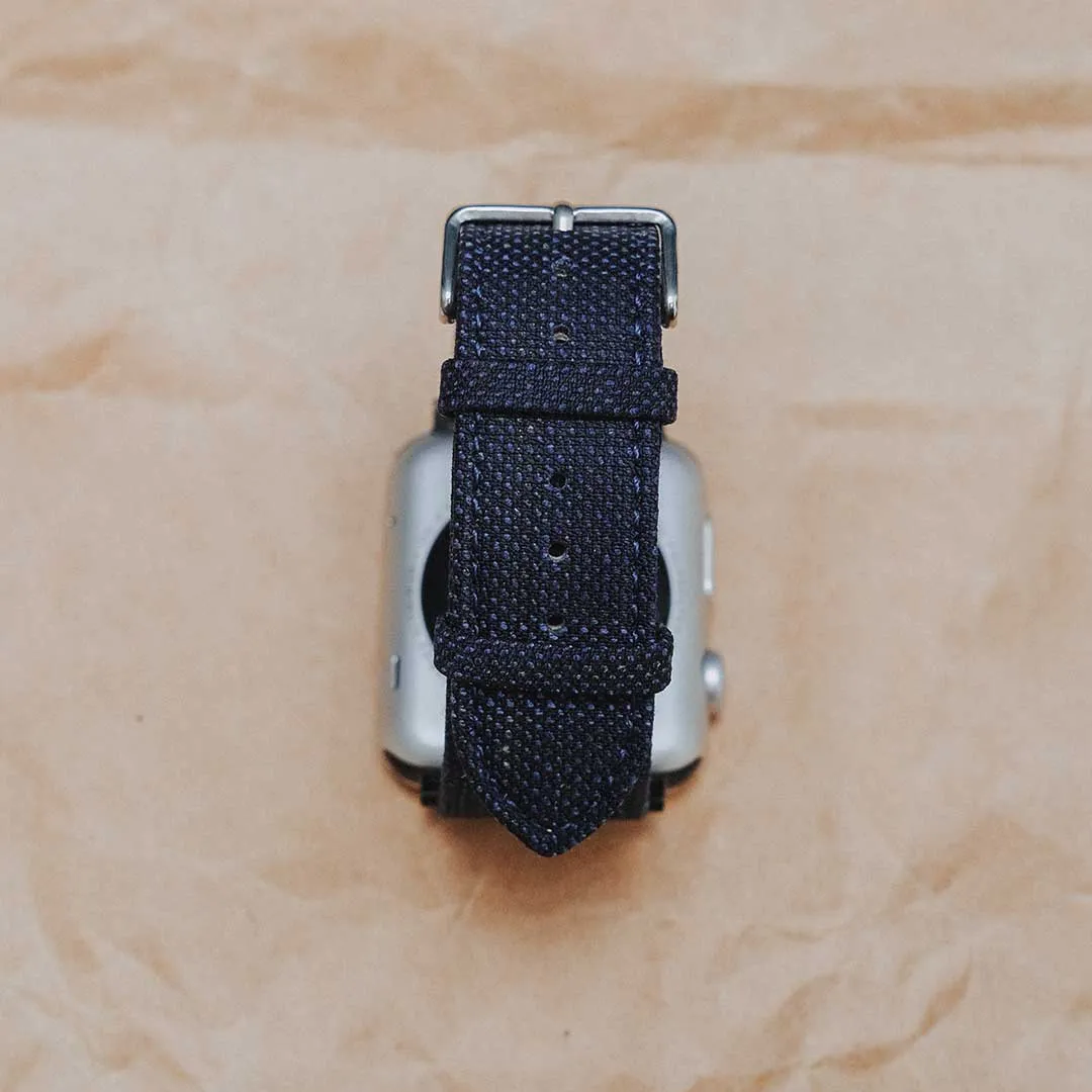 Apple Watch BLUE weave effect w GREEN/LIGHT BLUE WINDOWPANE