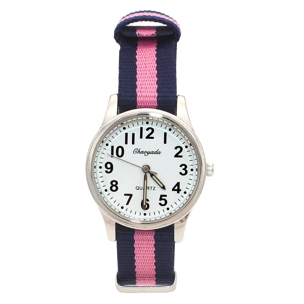 arrived boy fashion sports colorful nylon casual child gift clock kids Luminous pointer quartz watch girls casual watches