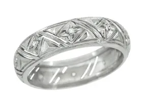 Art Deco Marbledale Antique Diamond Wedding Ring in Platinum - Size 5