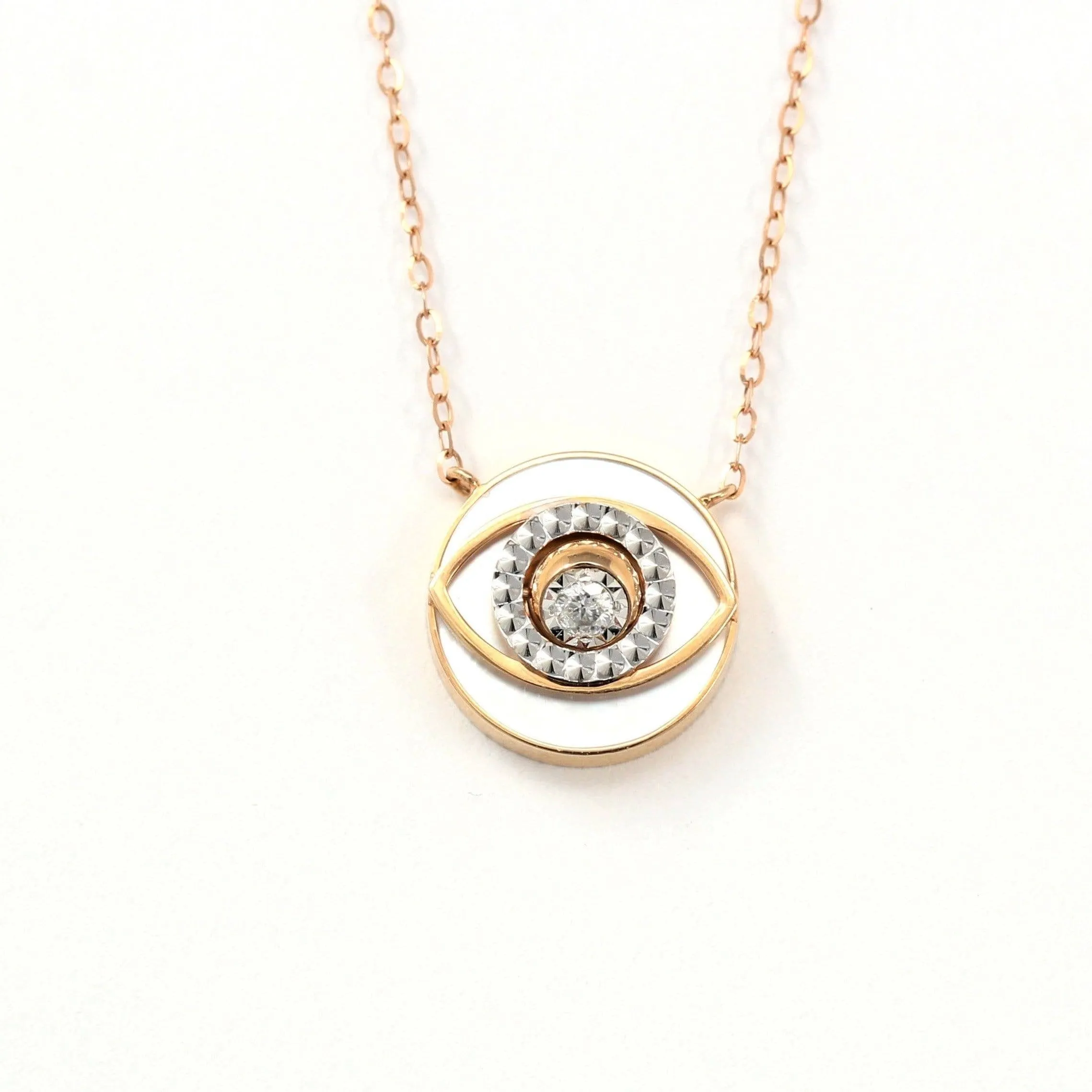Baikalla™ 18K Rose Gold & Ruby Diamond Evil Eyes Pendant Necklace (4 in 1)