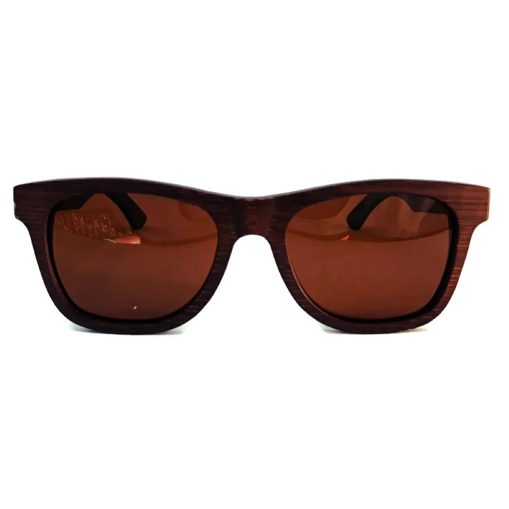 Crimson Wood Shades: Tea Polarized with Bamboo Case