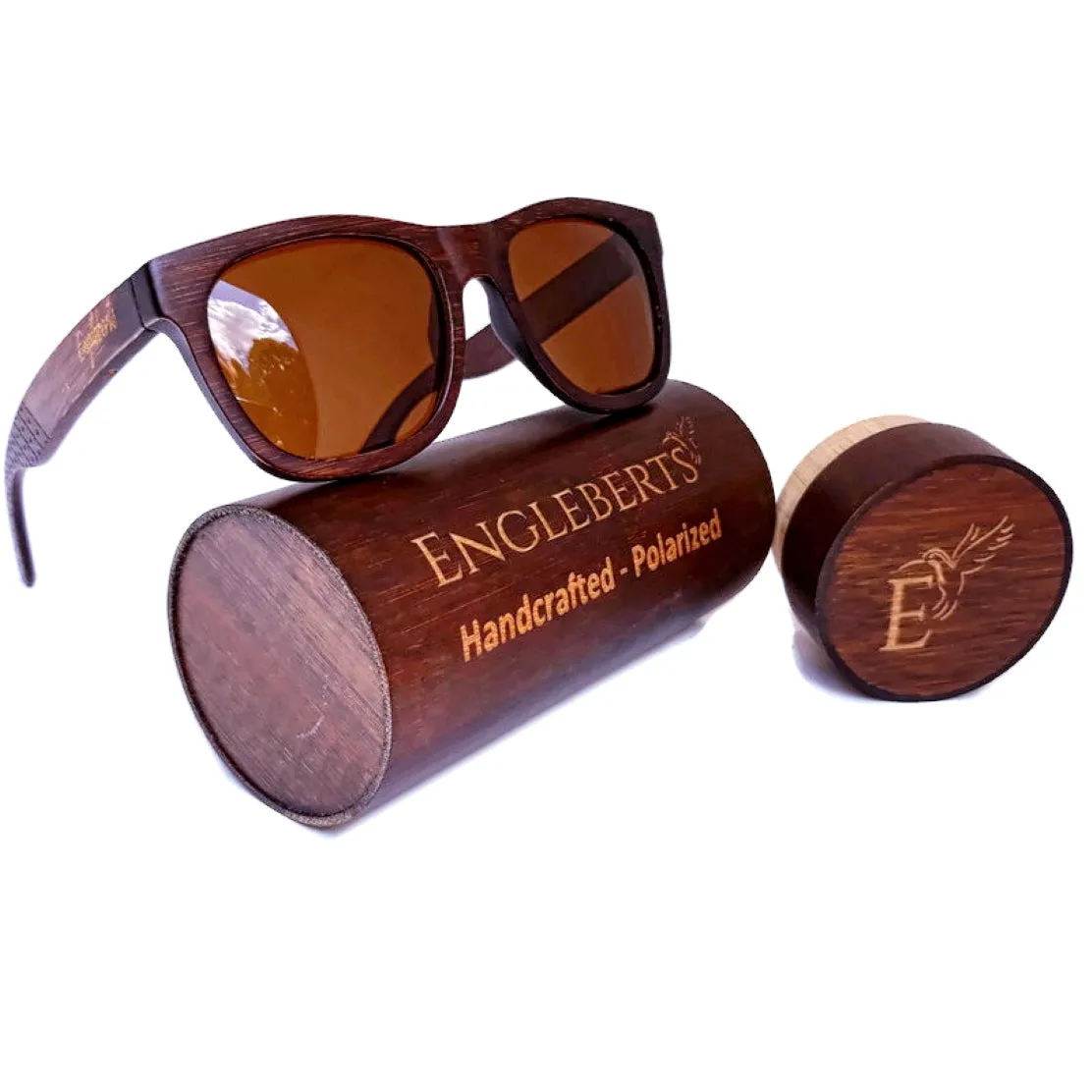 Crimson Wood Shades: Tea Polarized with Bamboo Case