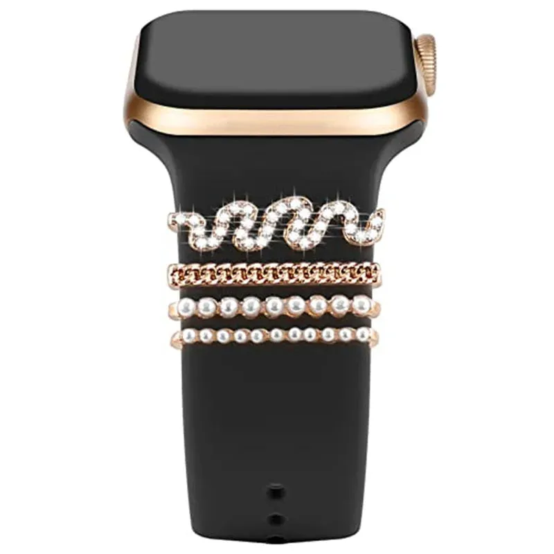 Decoration For Apple watch band 8 7 6 5 3 se Diamond Jewelry Charms Accessories samsung/Huawei watchstrap 20/22mm watch Bracelet