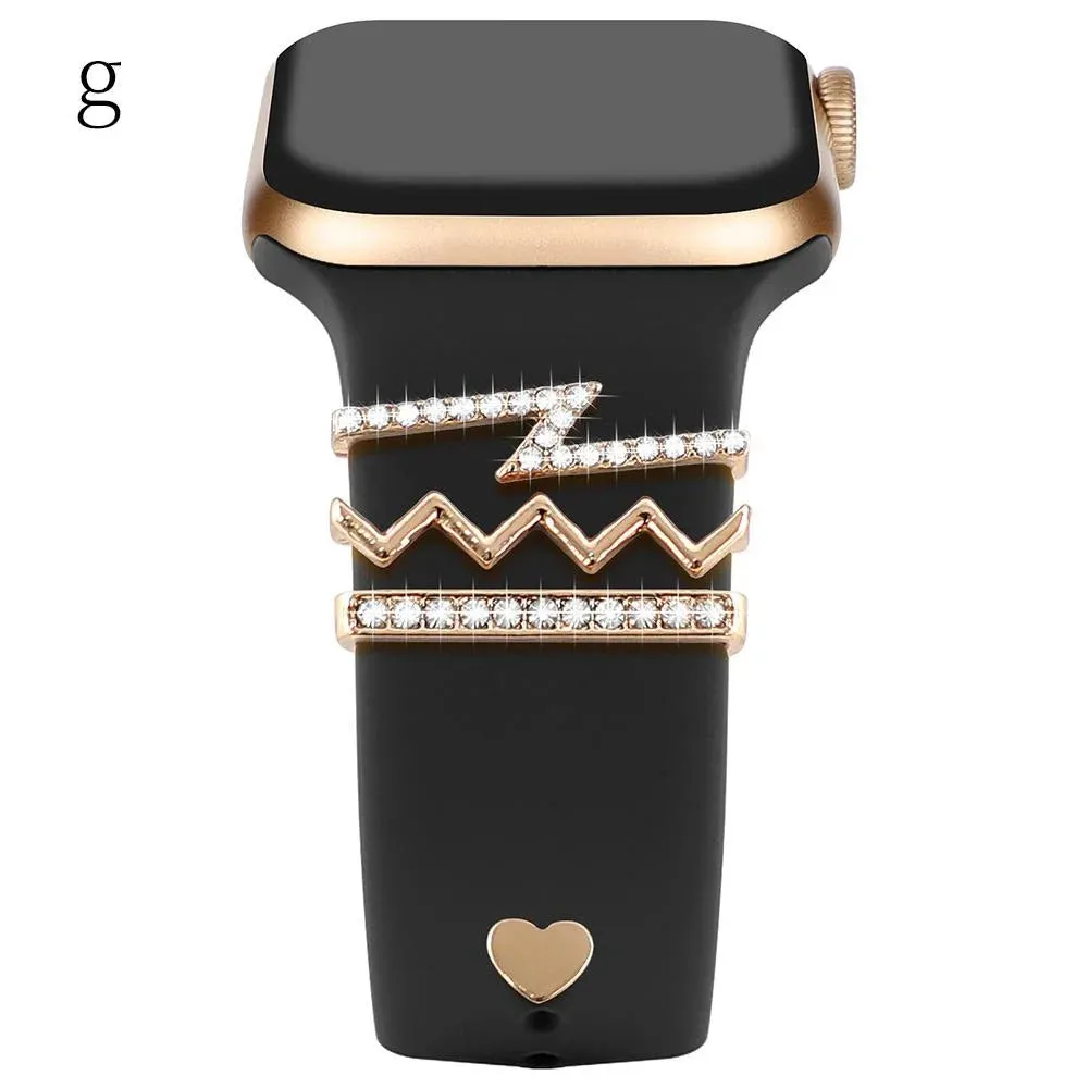 Decoration For Apple watch band 8 7 6 5 3 se Diamond Jewelry Charms Accessories samsung/Huawei watchstrap 20/22mm watch Bracelet