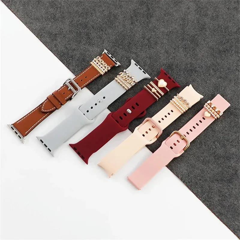 Decoration For Apple watch band 8 7 6 5 3 se Diamond Jewelry Charms Accessories samsung/Huawei watchstrap 20/22mm watch Bracelet