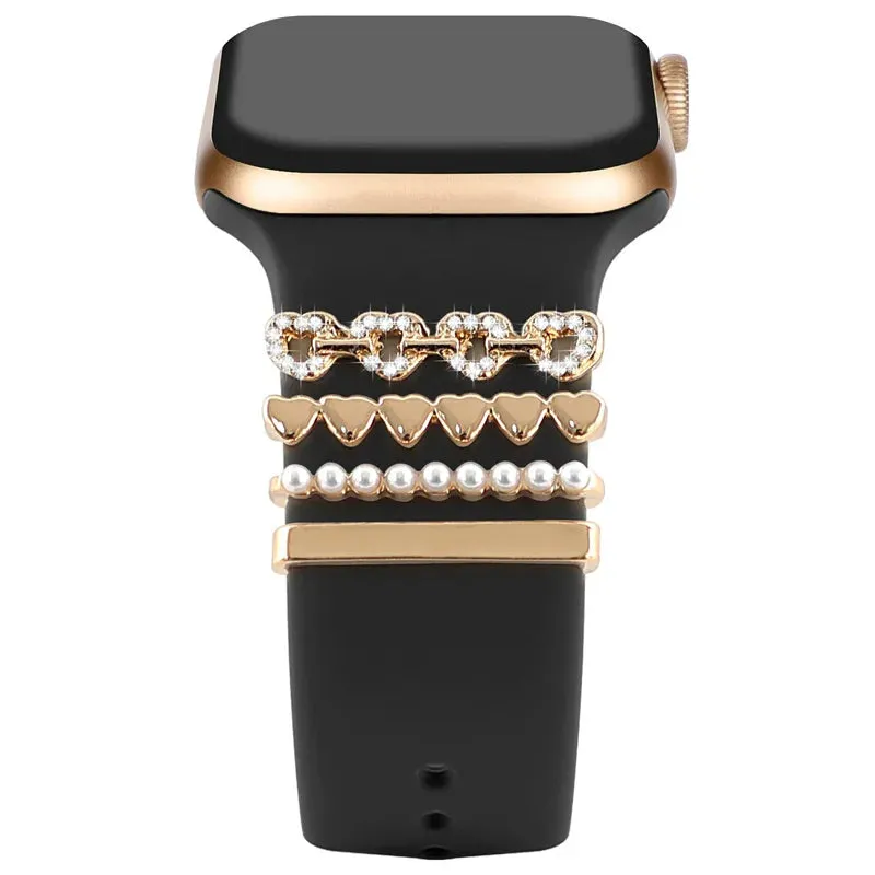 Decoration For Apple watch band 8 7 6 5 3 se Diamond Jewelry Charms Accessories samsung/Huawei watchstrap 20/22mm watch Bracelet