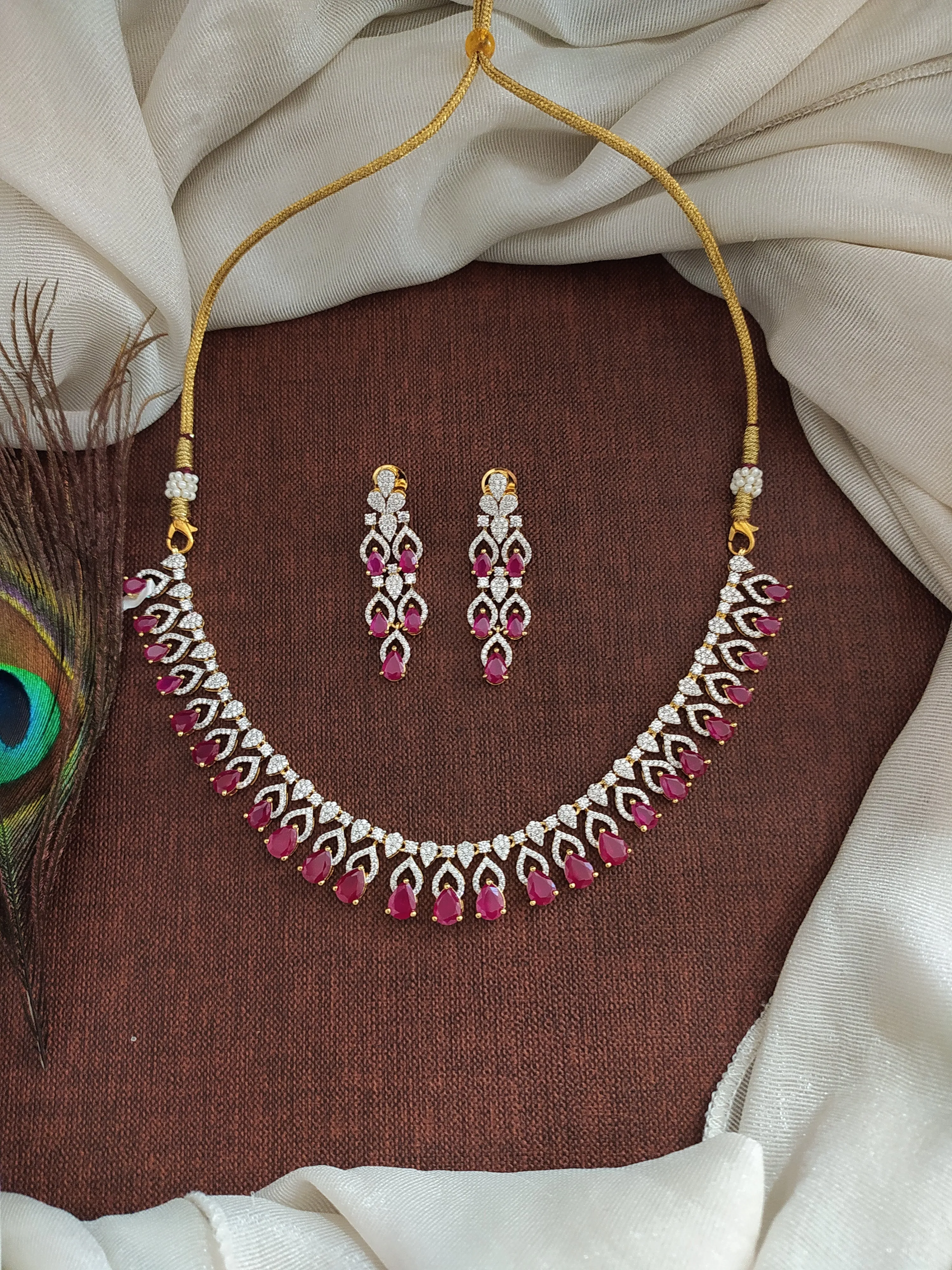 Elegant Design Gold & Silver Plated Necklace Set