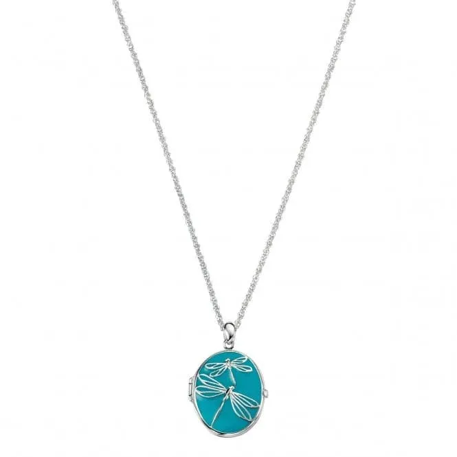 Elements Dragonfly Blue Enamel Locket P4035T