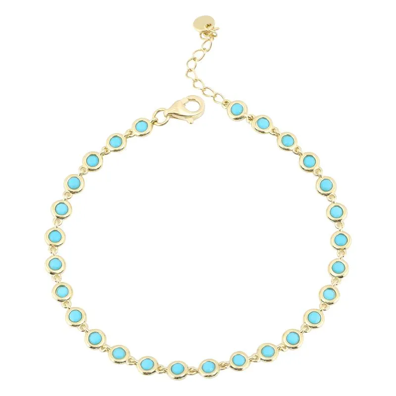Gold Bezel Set Gemstone Bracelet