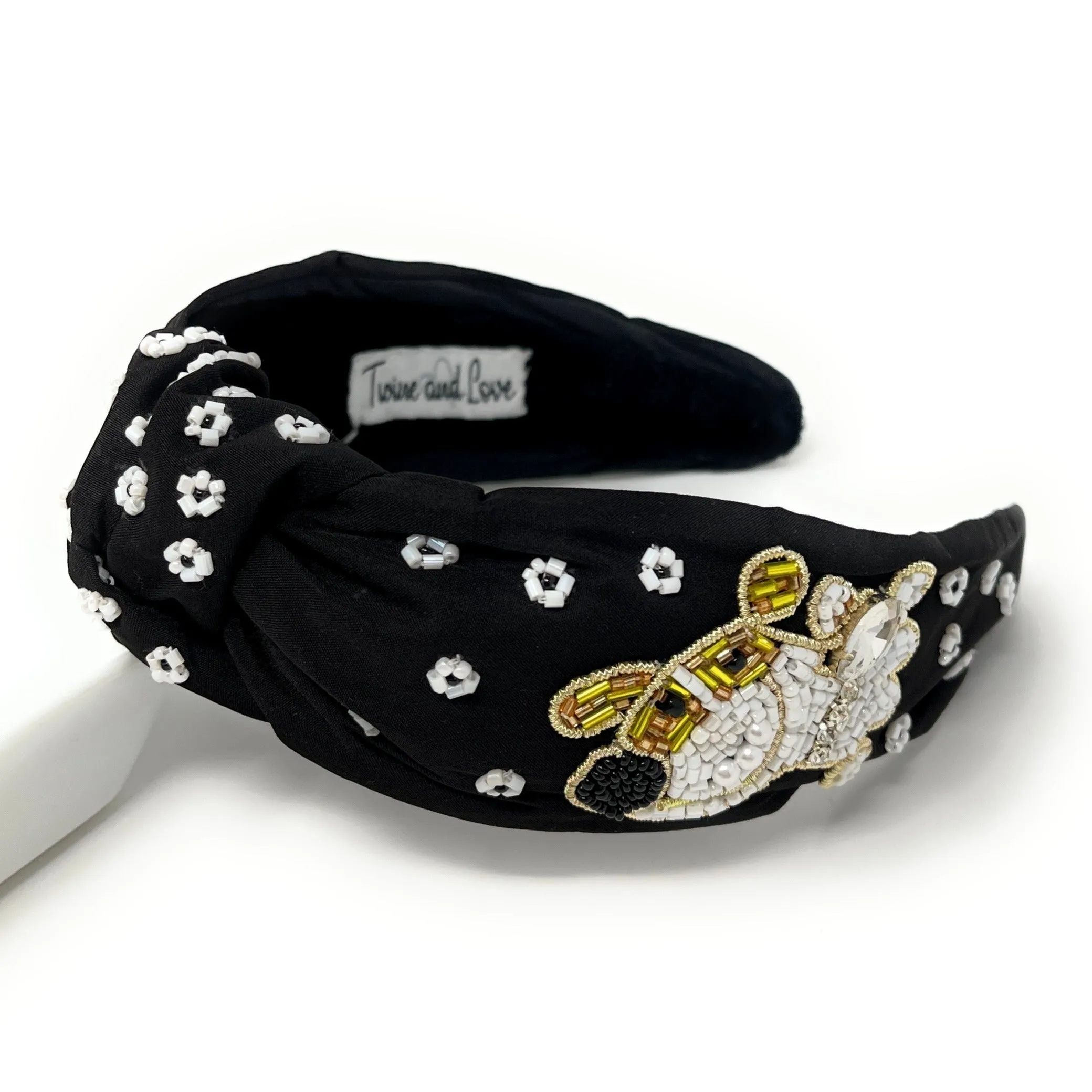 Hand Beaded Dog Lover Knot Headband