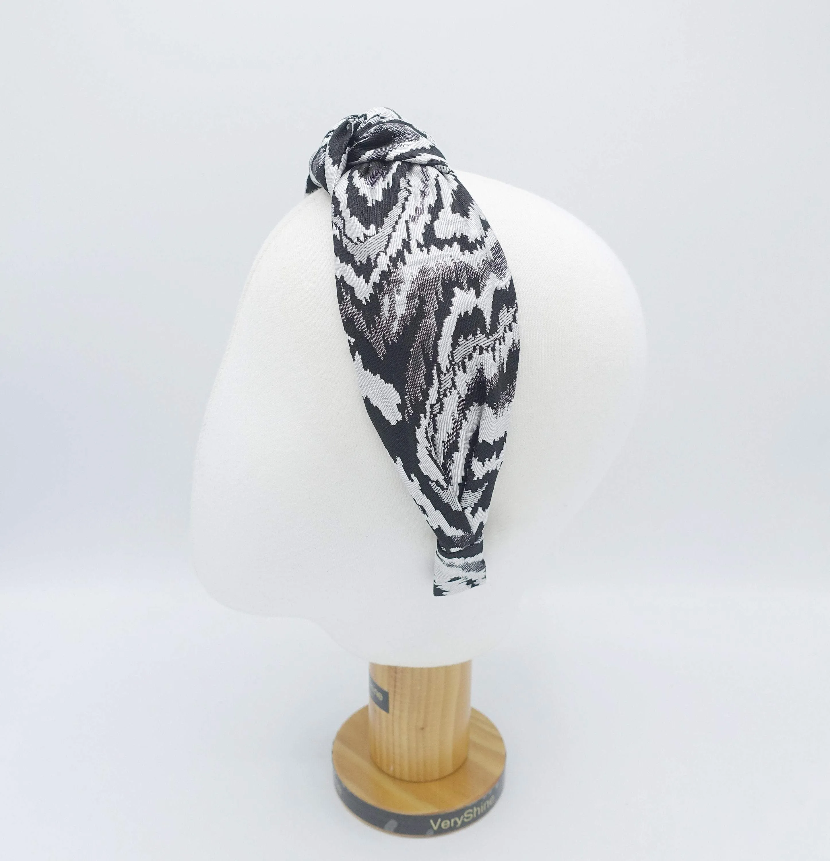knot headband, lame embroidered headband, top knot wave hairband for women