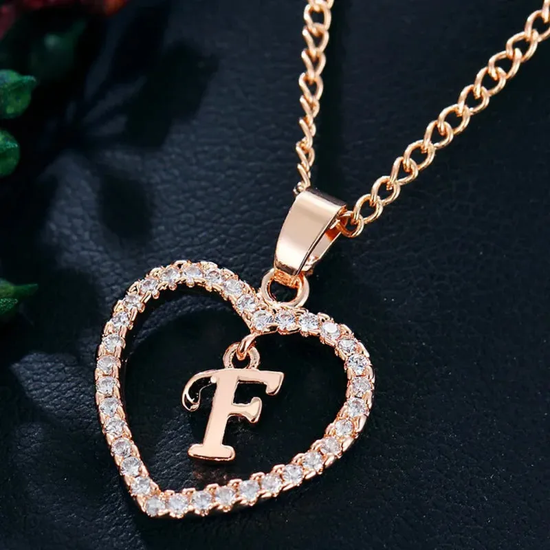 Letter Necklace 26 Letter Zircon Love Necklace Jewelry Love Pendant