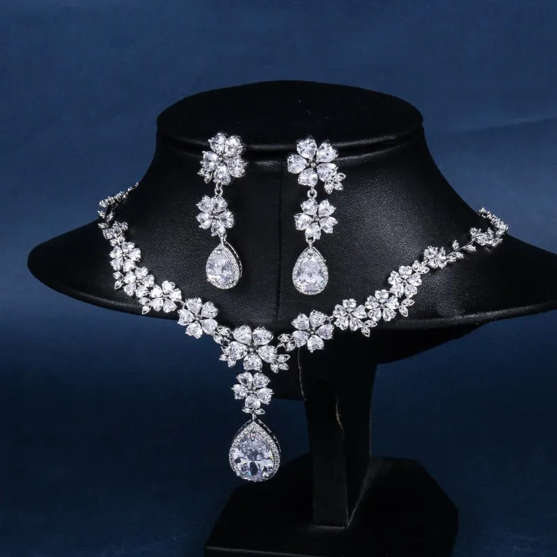 Luxy Moon Cubic Zirconia Wedding Jewelry Sets Necklaces For Girls