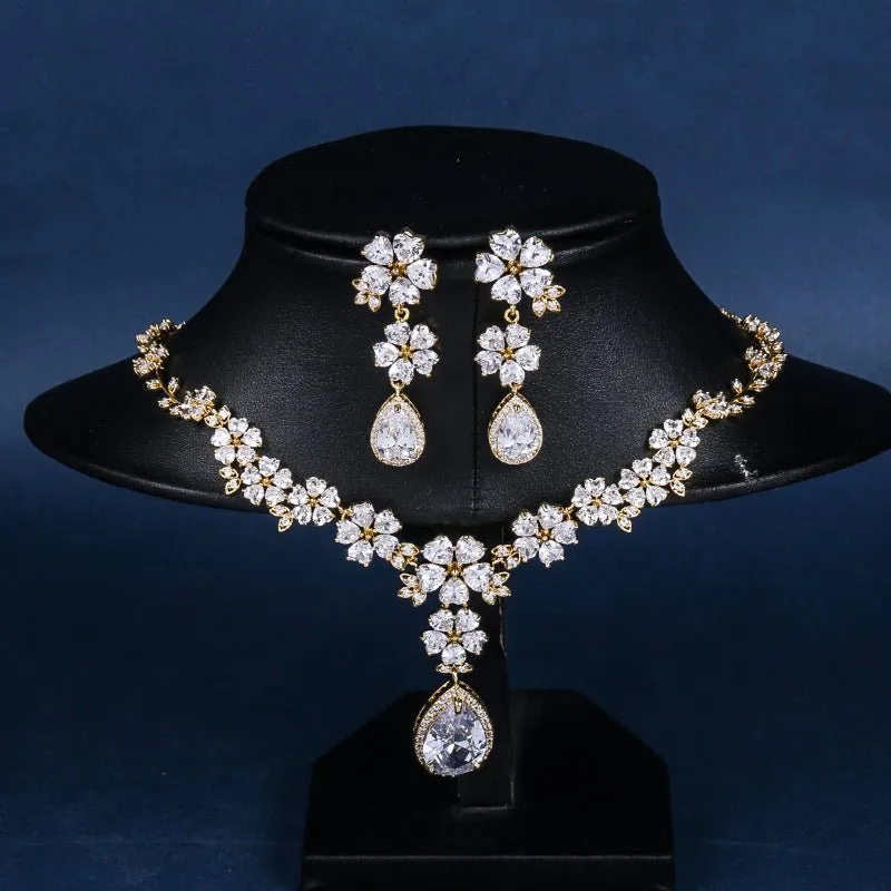 Luxy Moon Cubic Zirconia Wedding Jewelry Sets Necklaces For Girls
