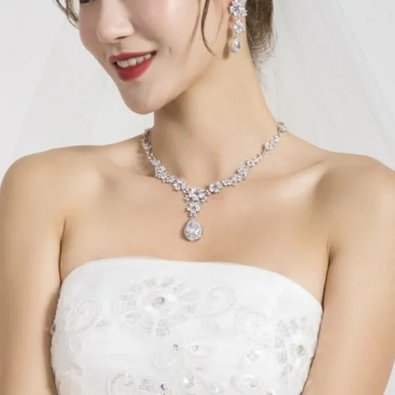 Luxy Moon Cubic Zirconia Wedding Jewelry Sets Necklaces For Girls