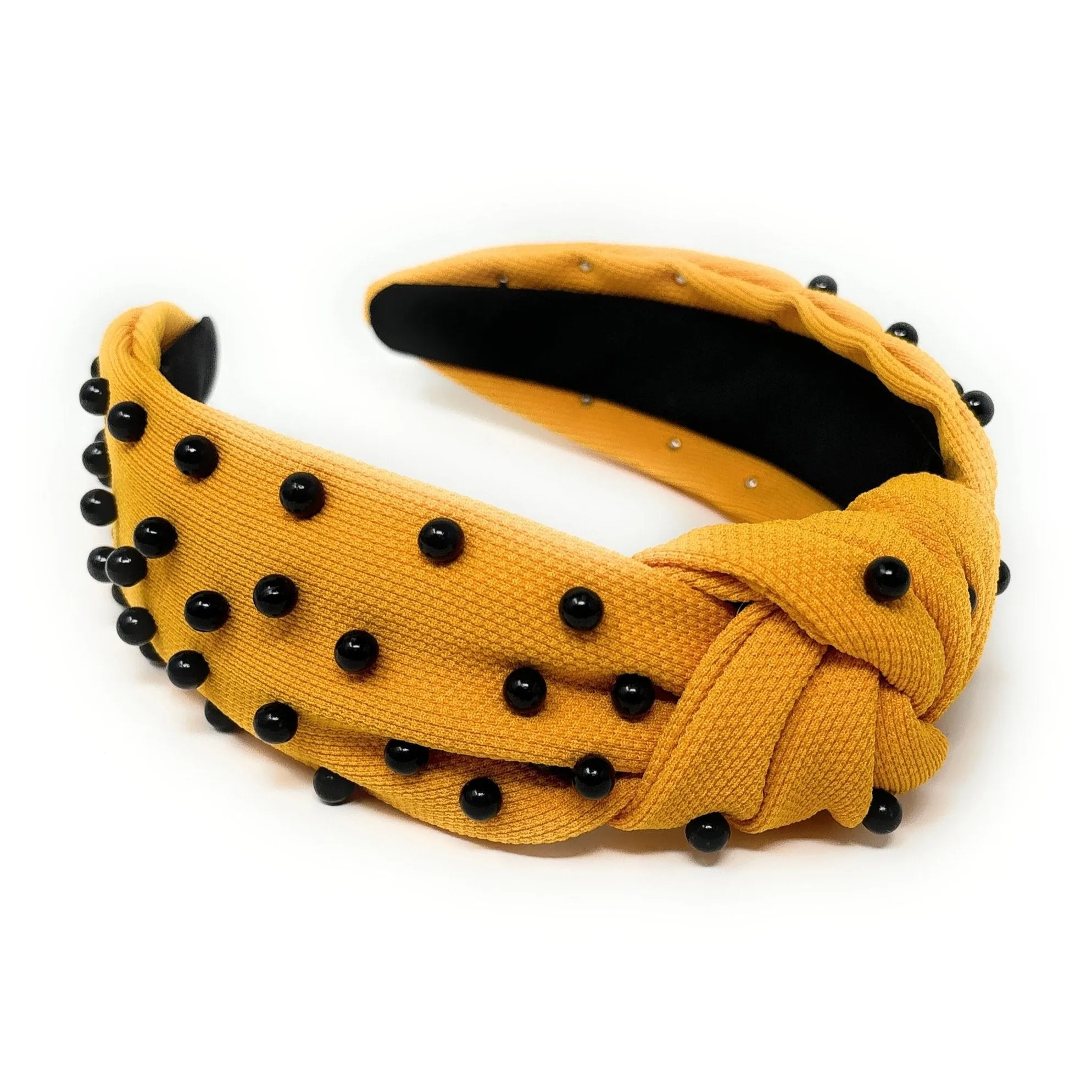 Marigold Black Pearly Knot Headband