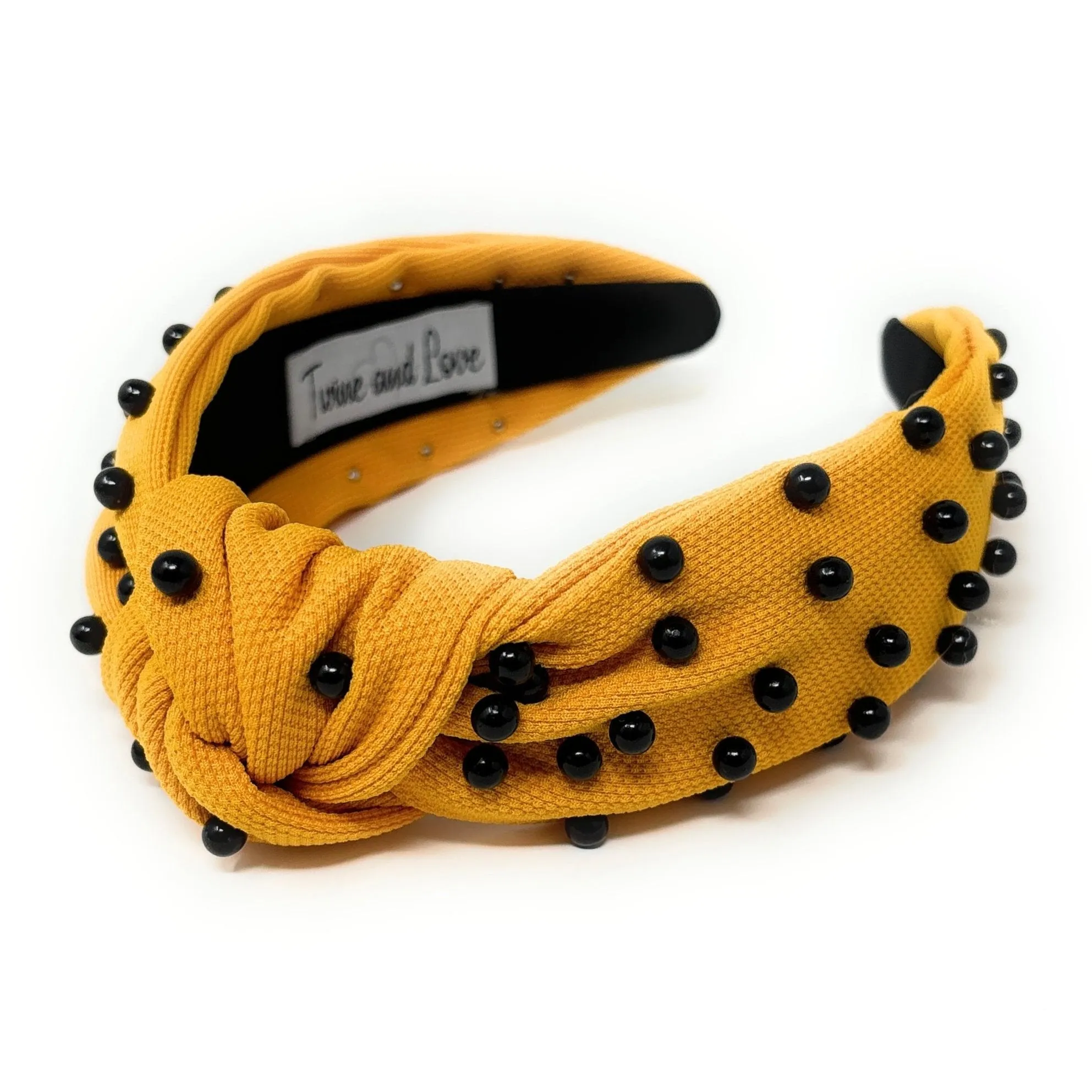 Marigold Black Pearly Knot Headband