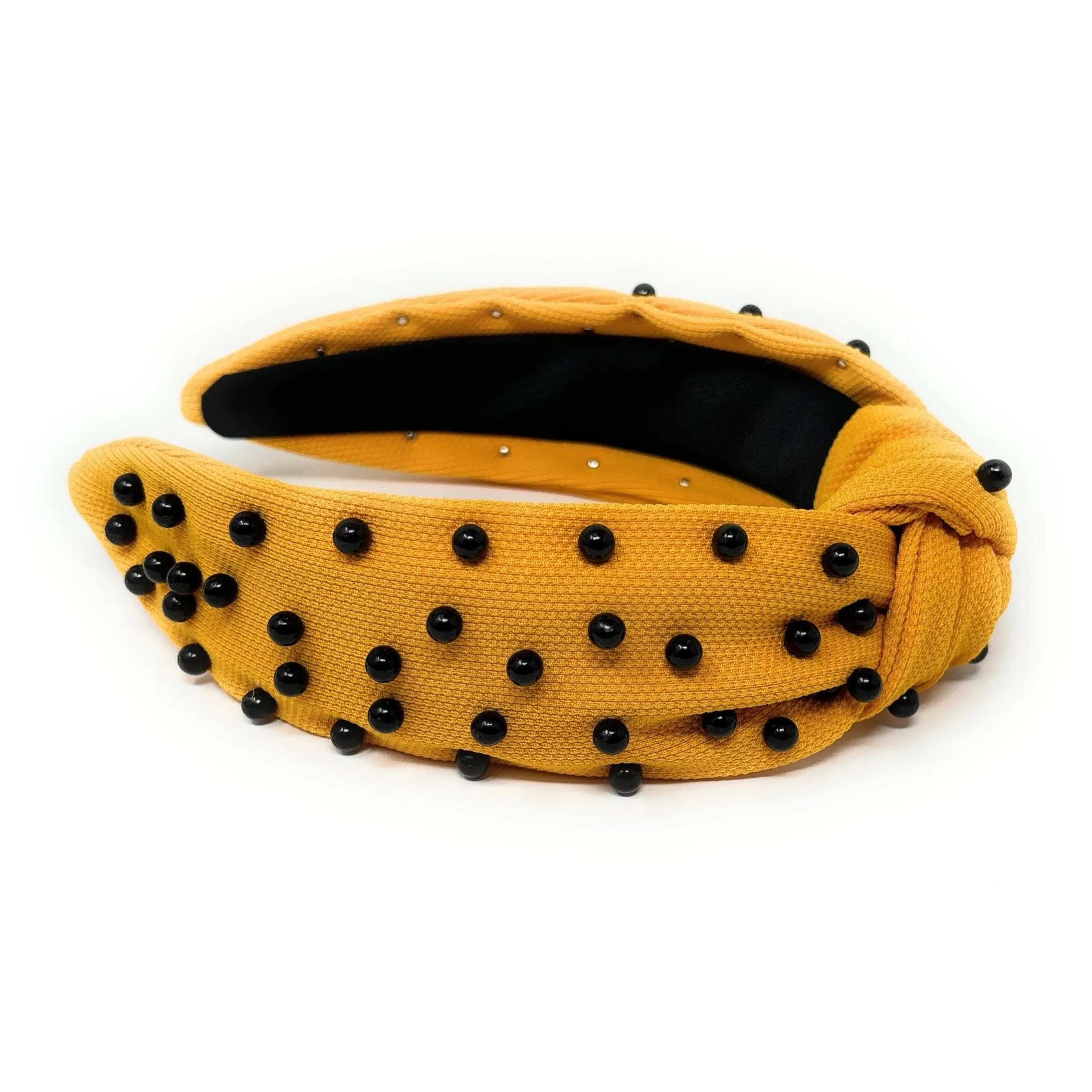 Marigold Black Pearly Knot Headband