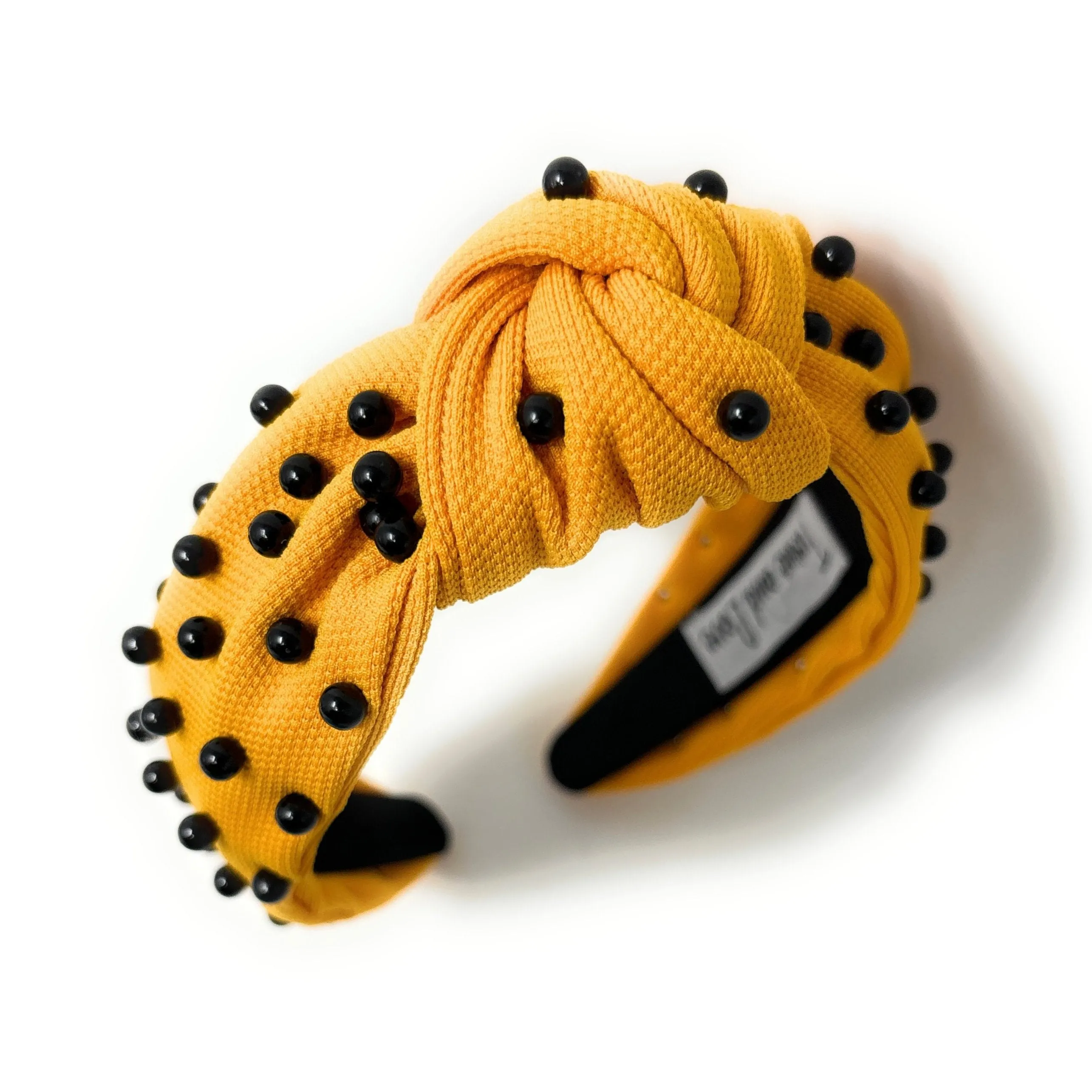 Marigold Black Pearly Knot Headband