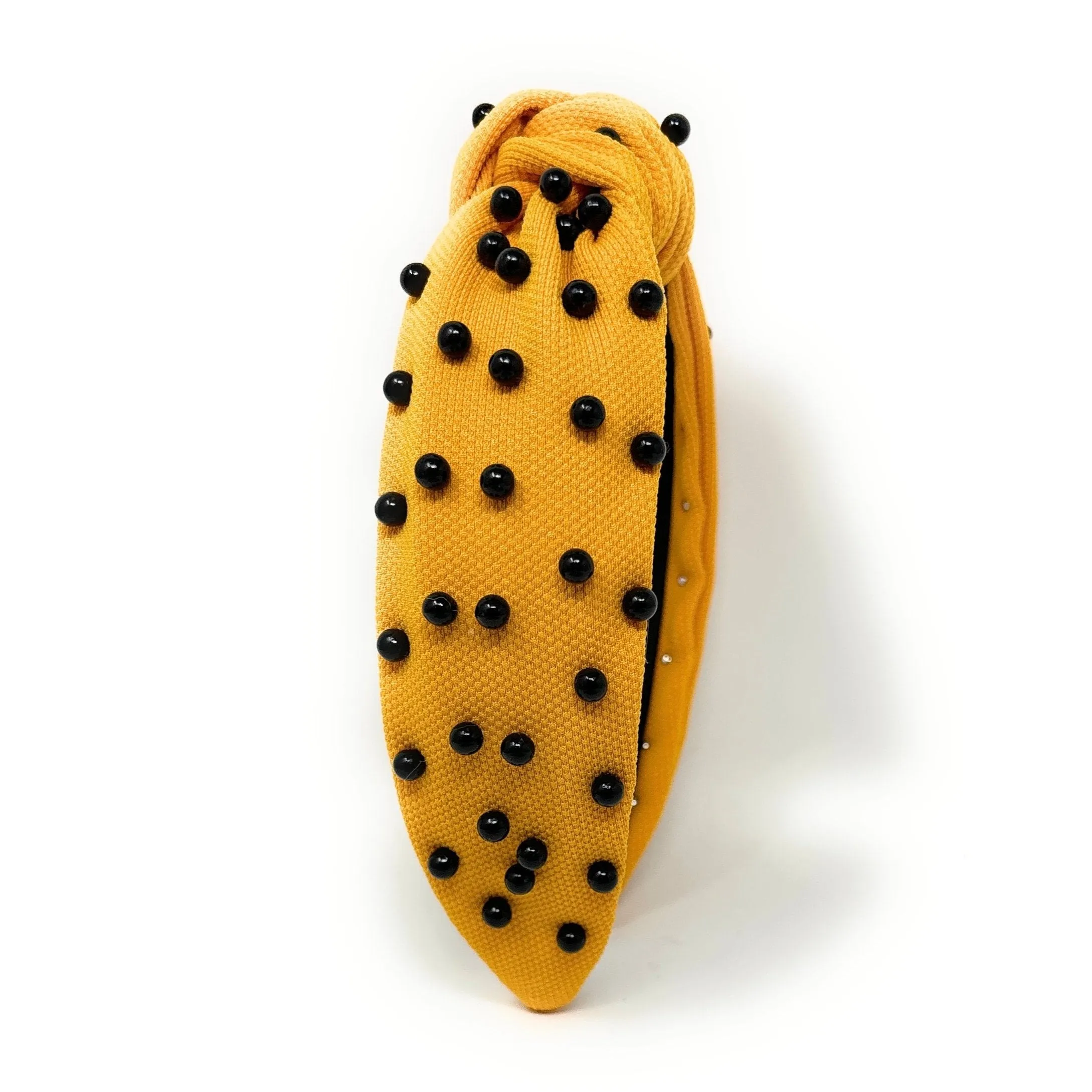 Marigold Black Pearly Knot Headband