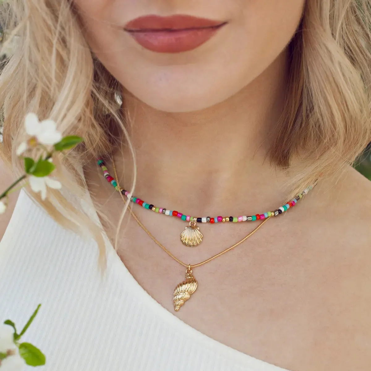Mermaid Shell and Beads Necklace