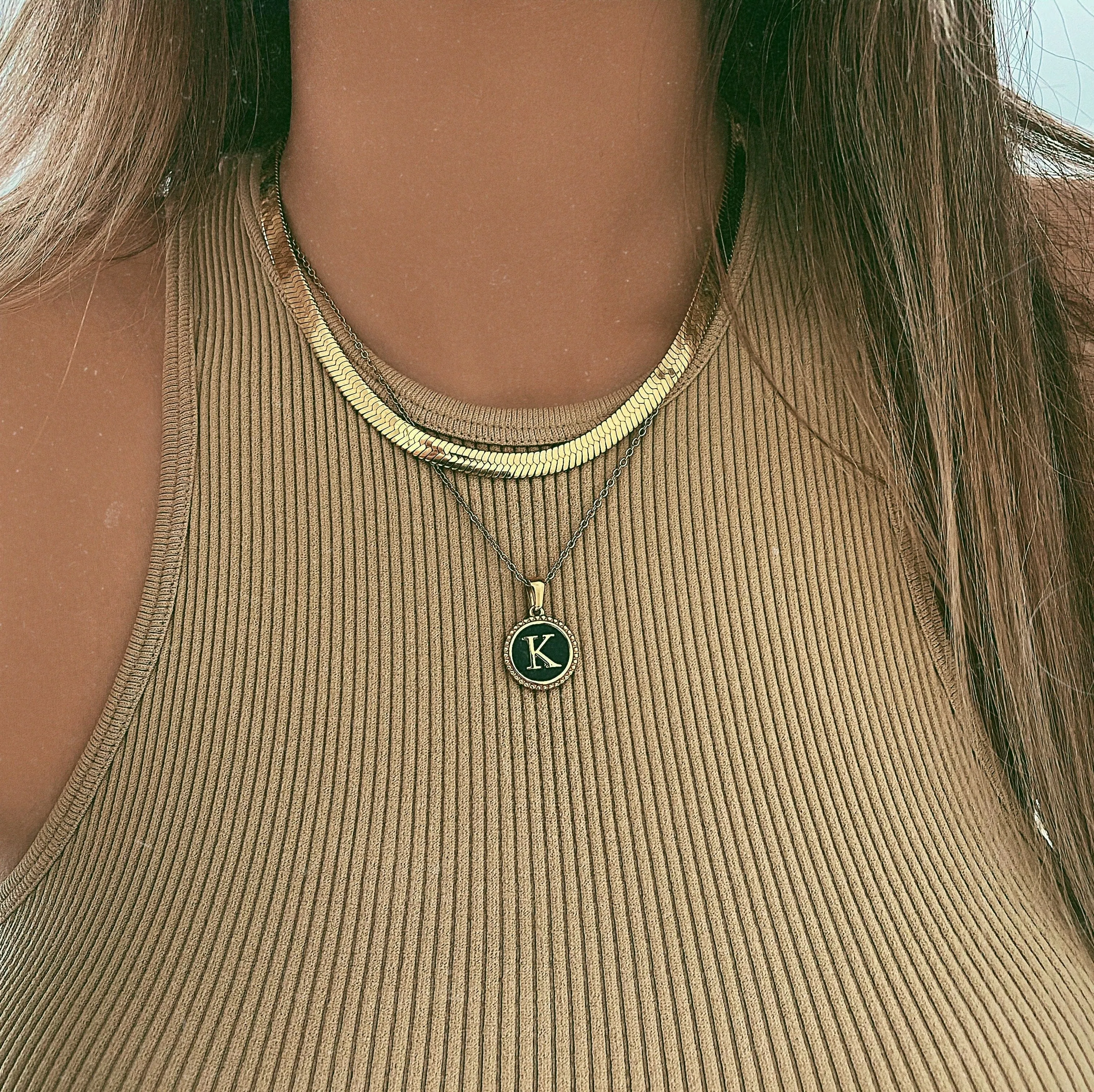 Noire Initial Necklace