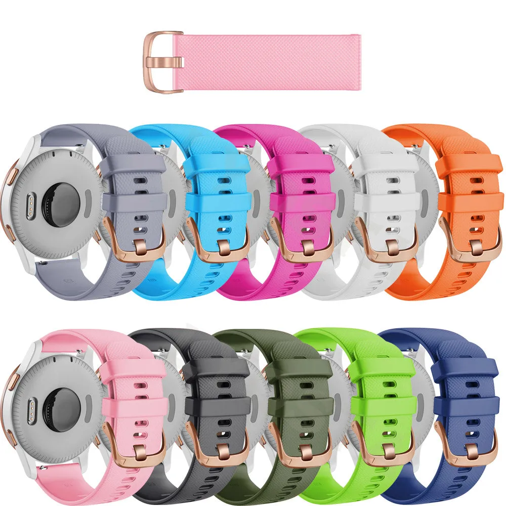 Olympic 22mm Range compatible Silicone Watch Straps with Rose Gold Buckles