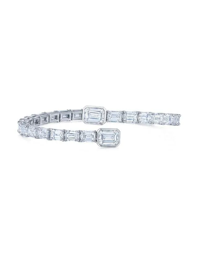 Orbit Bangle with Emerald Cut Diamonds