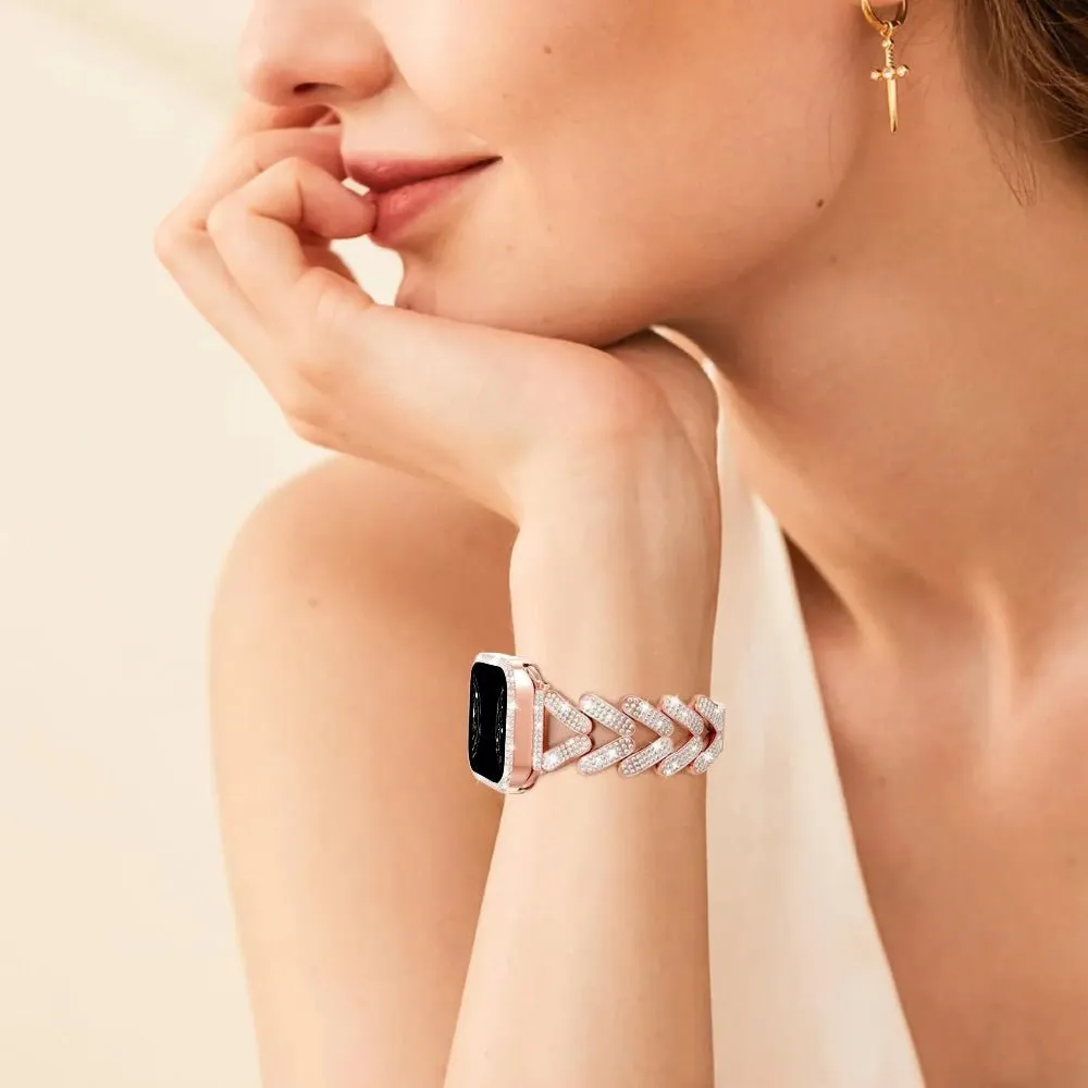 Polleo Diamond Bedazzled Luxury Steel Band