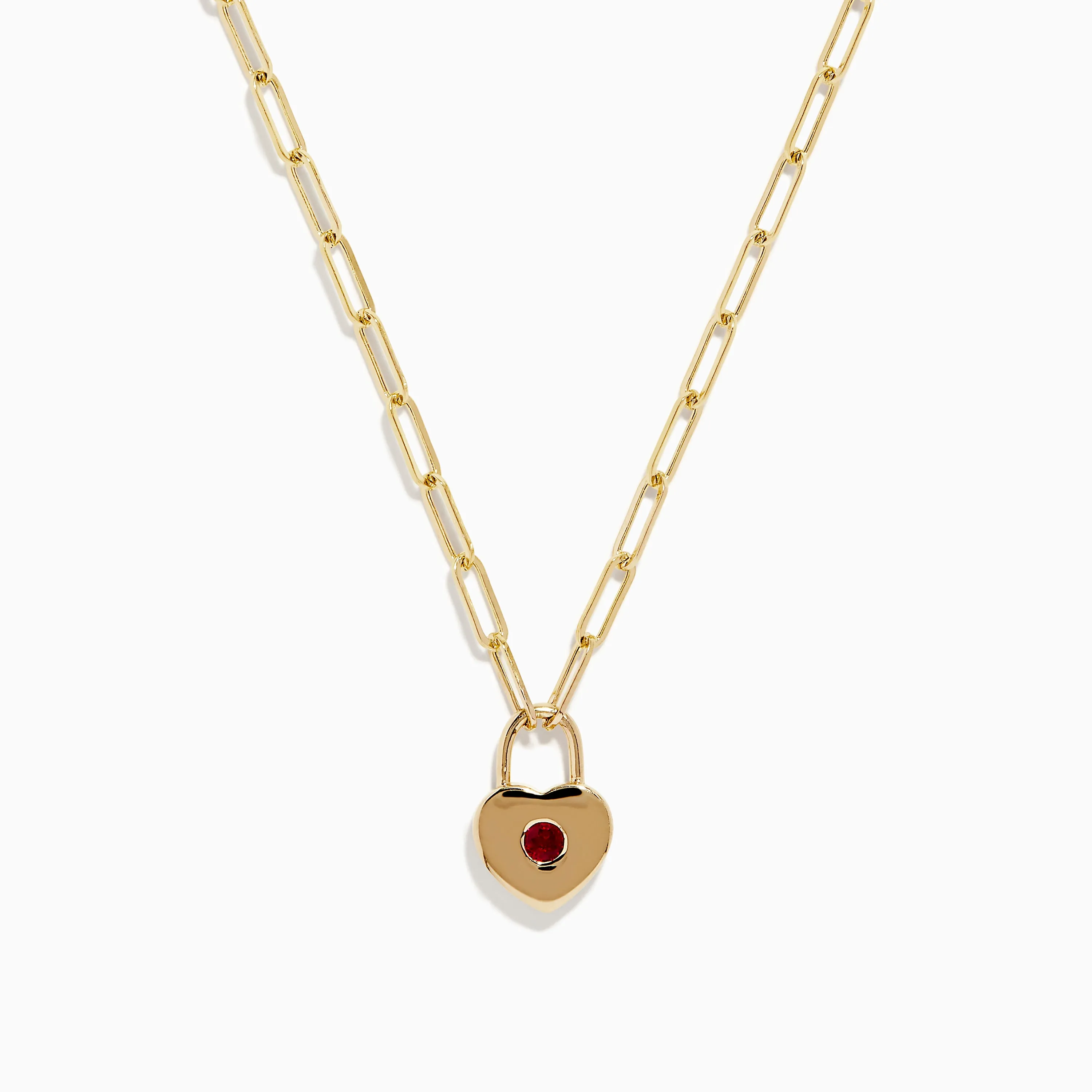 Ruby Royale 14K Yellow Gold Ruby Heart Locket Necklace