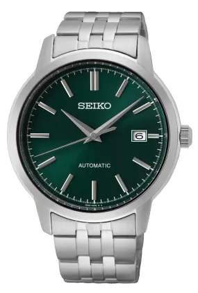 Seiko Silver and Green Men's Analogue Watch SRPH89K