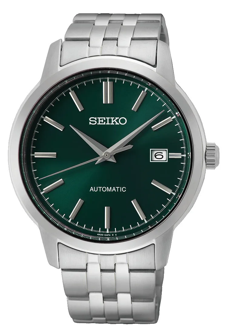 Seiko Silver and Green Men's Analogue Watch SRPH89K