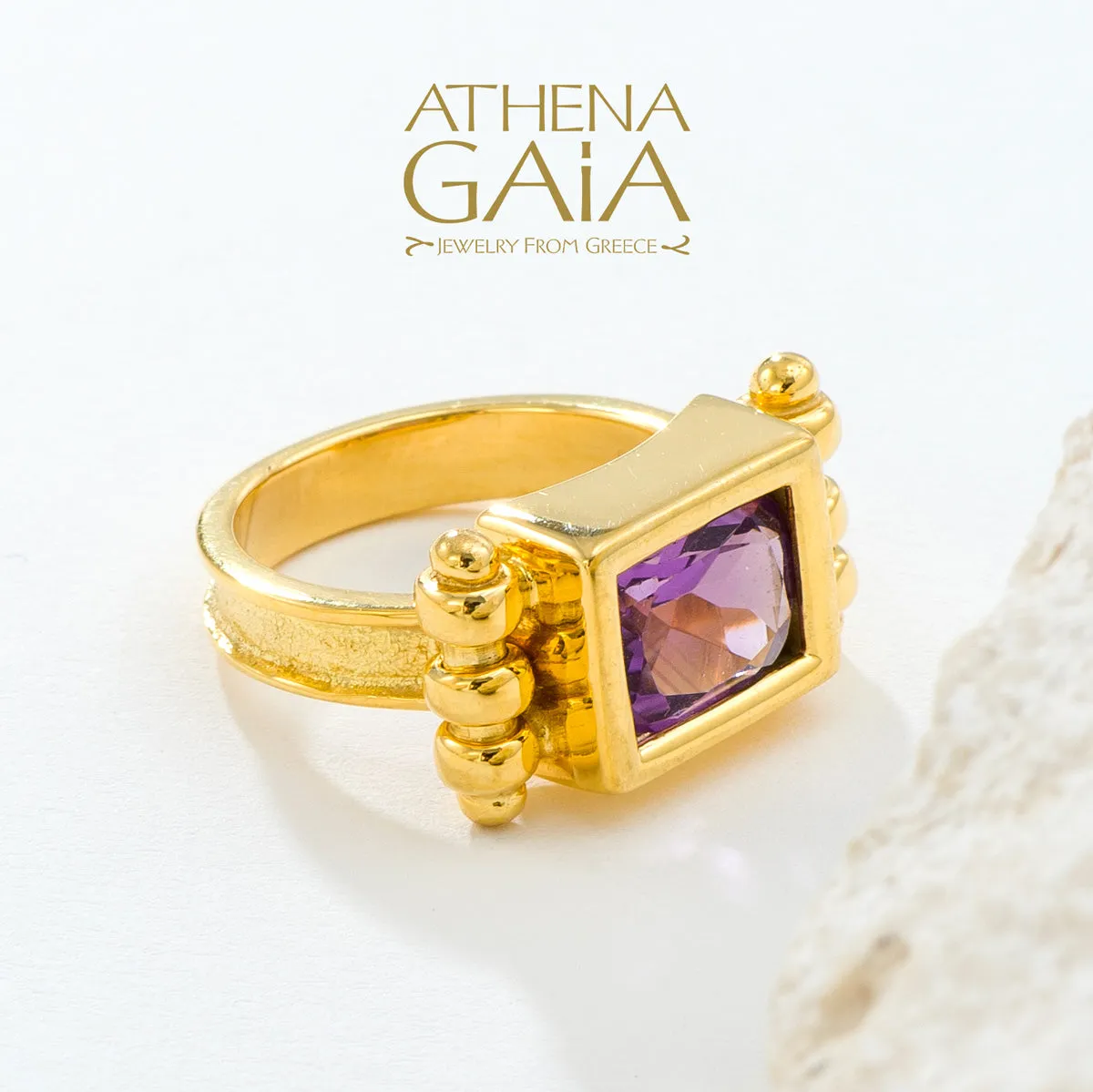 Shadow and Light Large Stone Ring