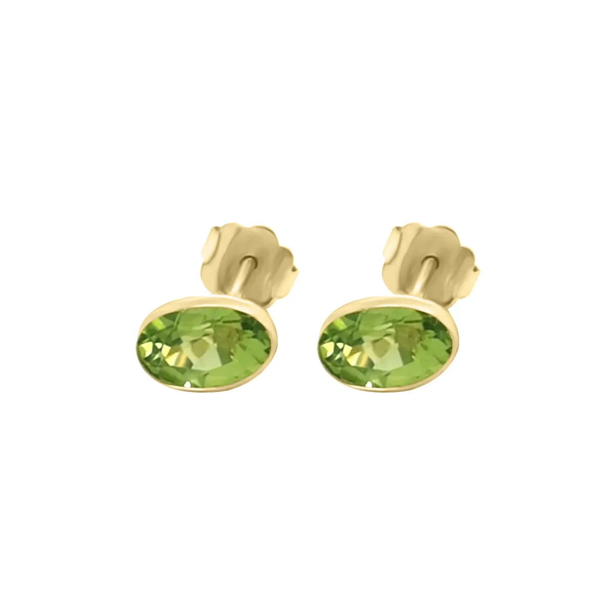 Solitaire Peridot Earrings In 18k Yellow gold