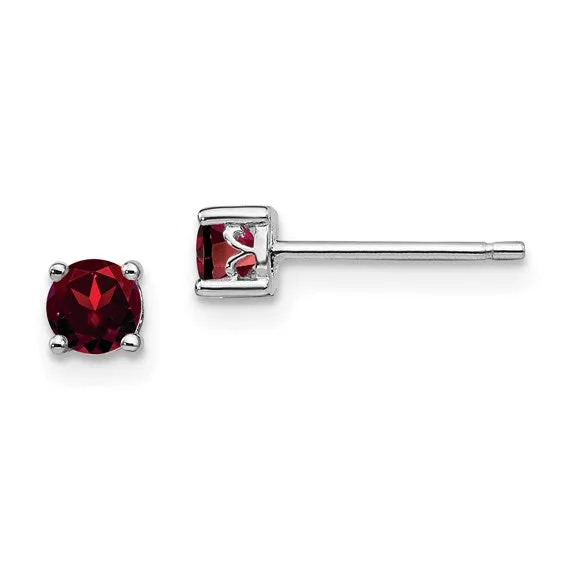 Sterling Silver Round Gemstone Earrings 3mm or 4mm