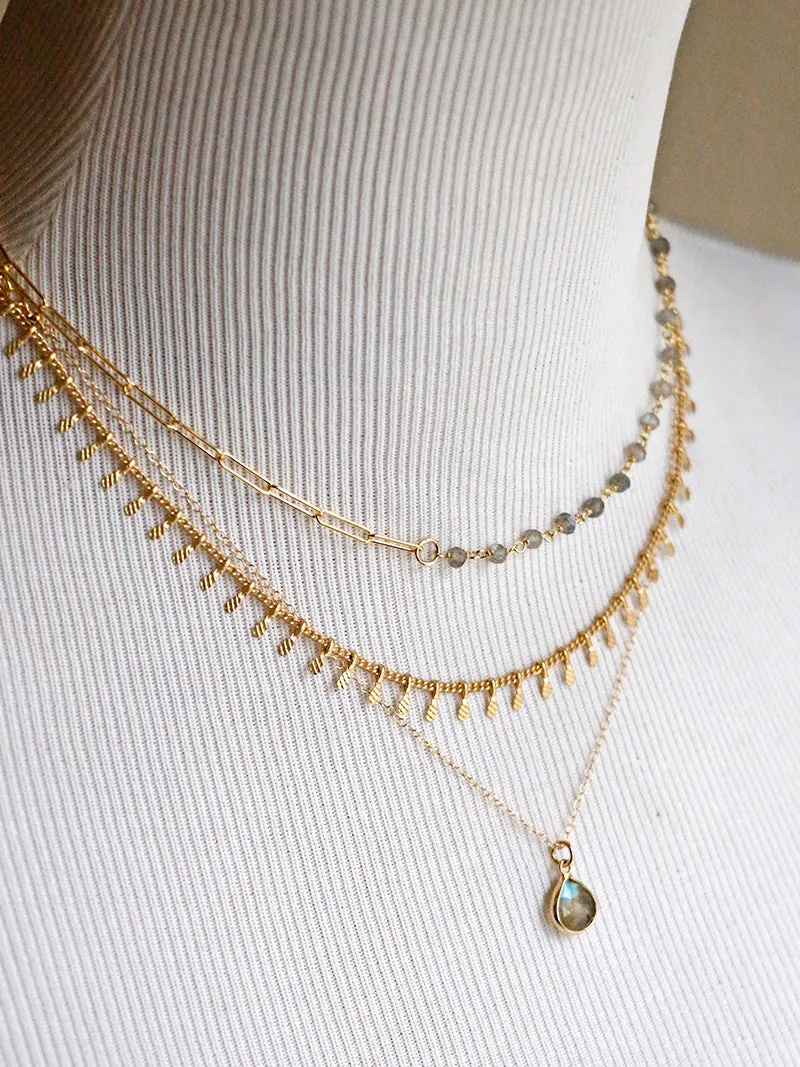 Susan Rifkin Gold Ornate Charm Necklace - Teardrop (Multiple Colors!)