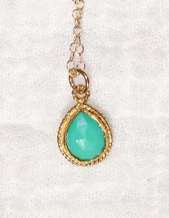 Susan Rifkin Gold Ornate Charm Necklace - Teardrop (Multiple Colors!)