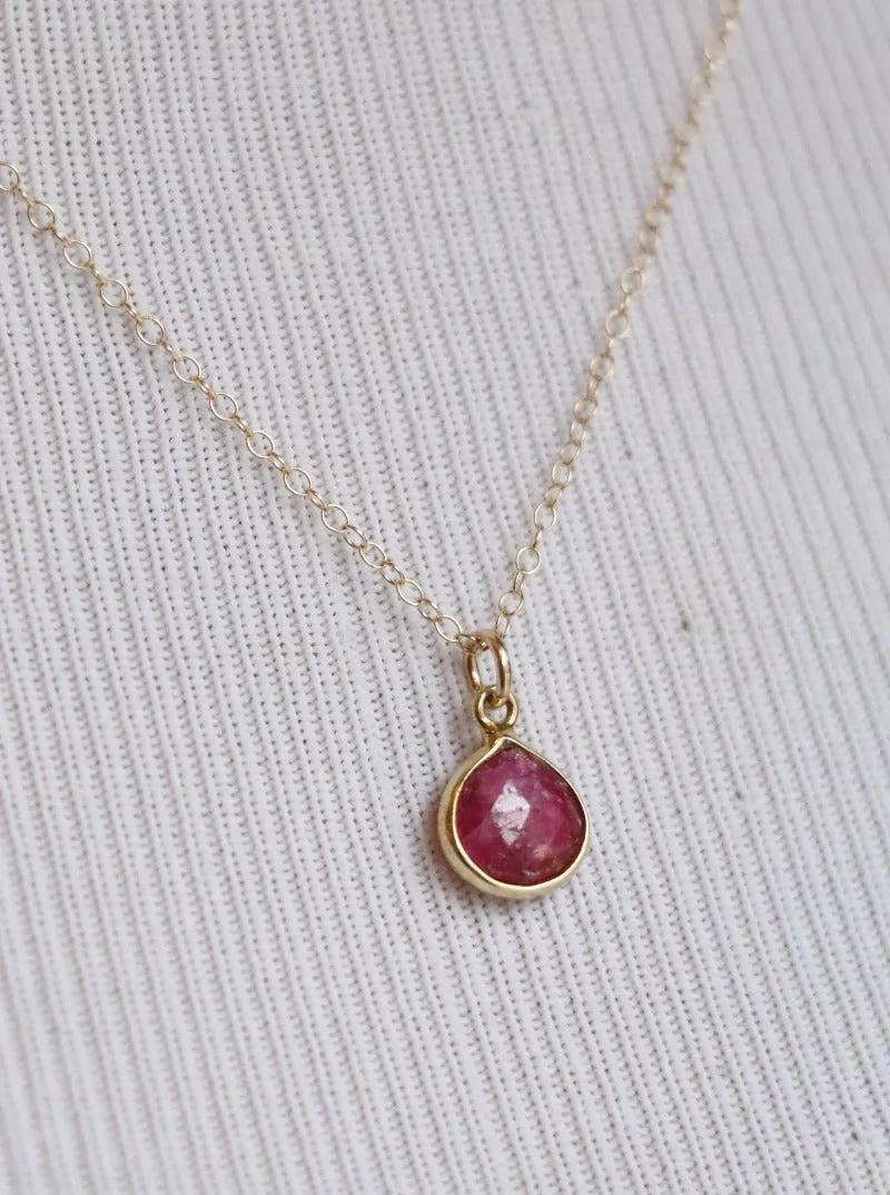 Susan Rifkin Gold Ornate Charm Necklace - Teardrop (Multiple Colors!)