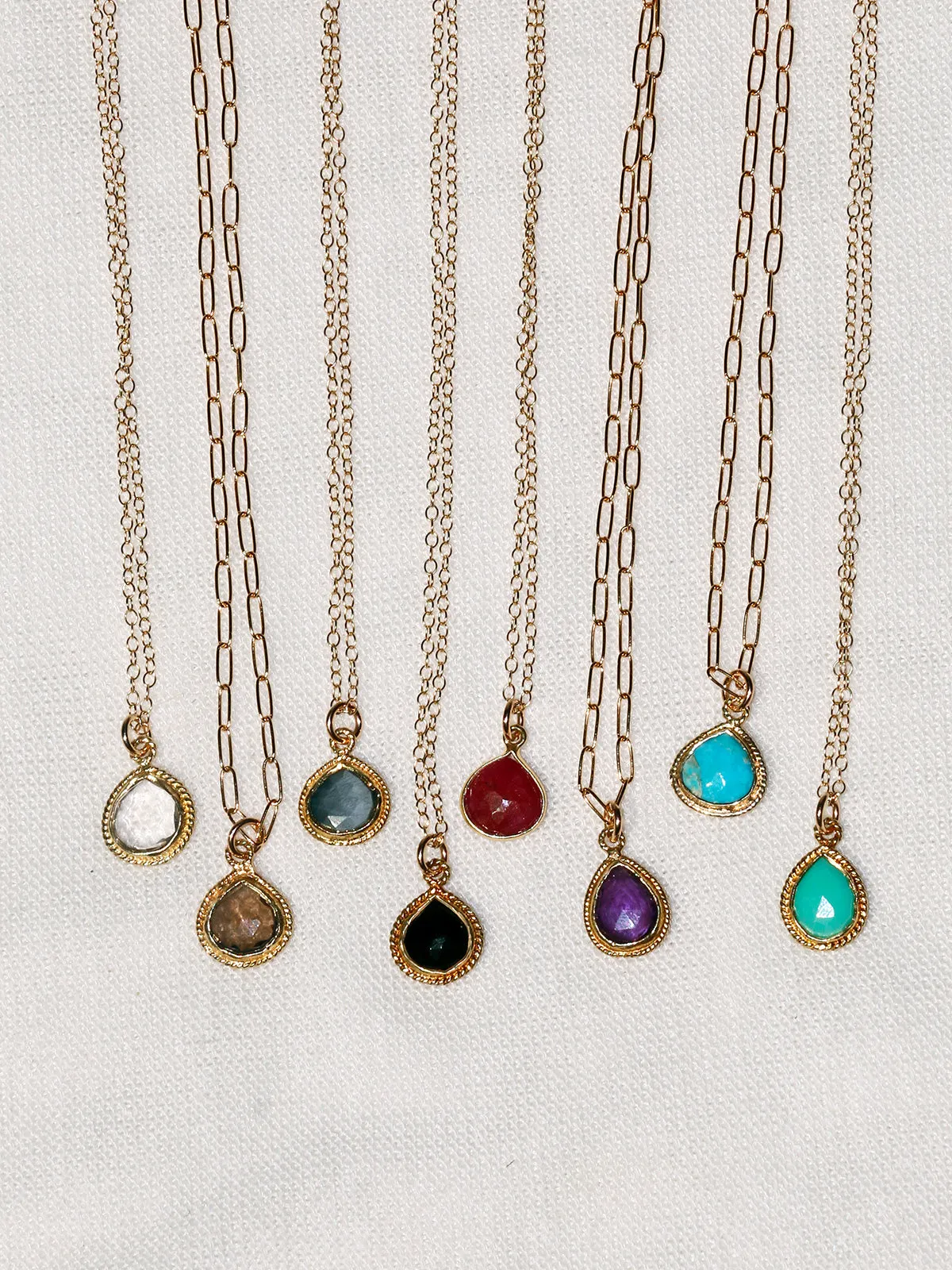 Susan Rifkin Gold Ornate Charm Necklace - Teardrop (Multiple Colors!)