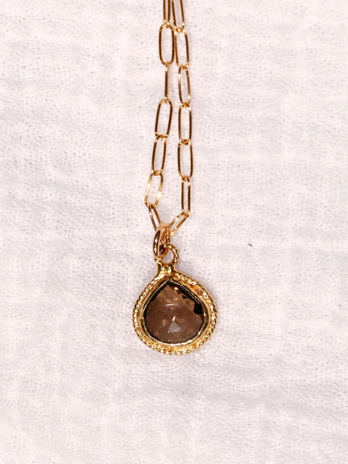 Susan Rifkin Gold Ornate Charm Necklace - Teardrop (Multiple Colors!)